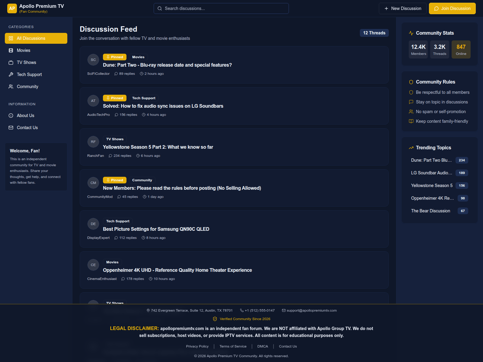 Screenshot of apollopremiumtv.com
