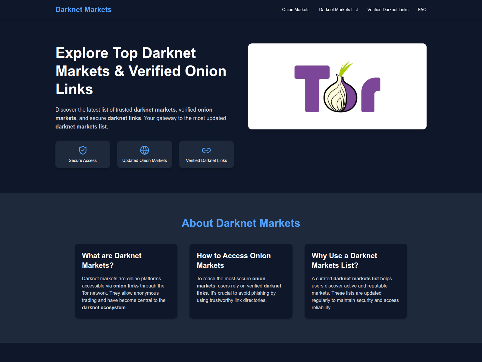 Screenshot of darknetmarketshub.com