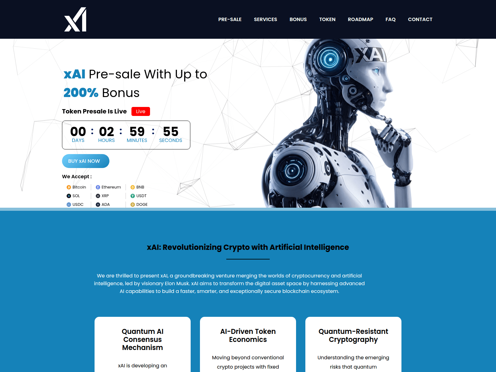 Screenshot of myxaicoin.com