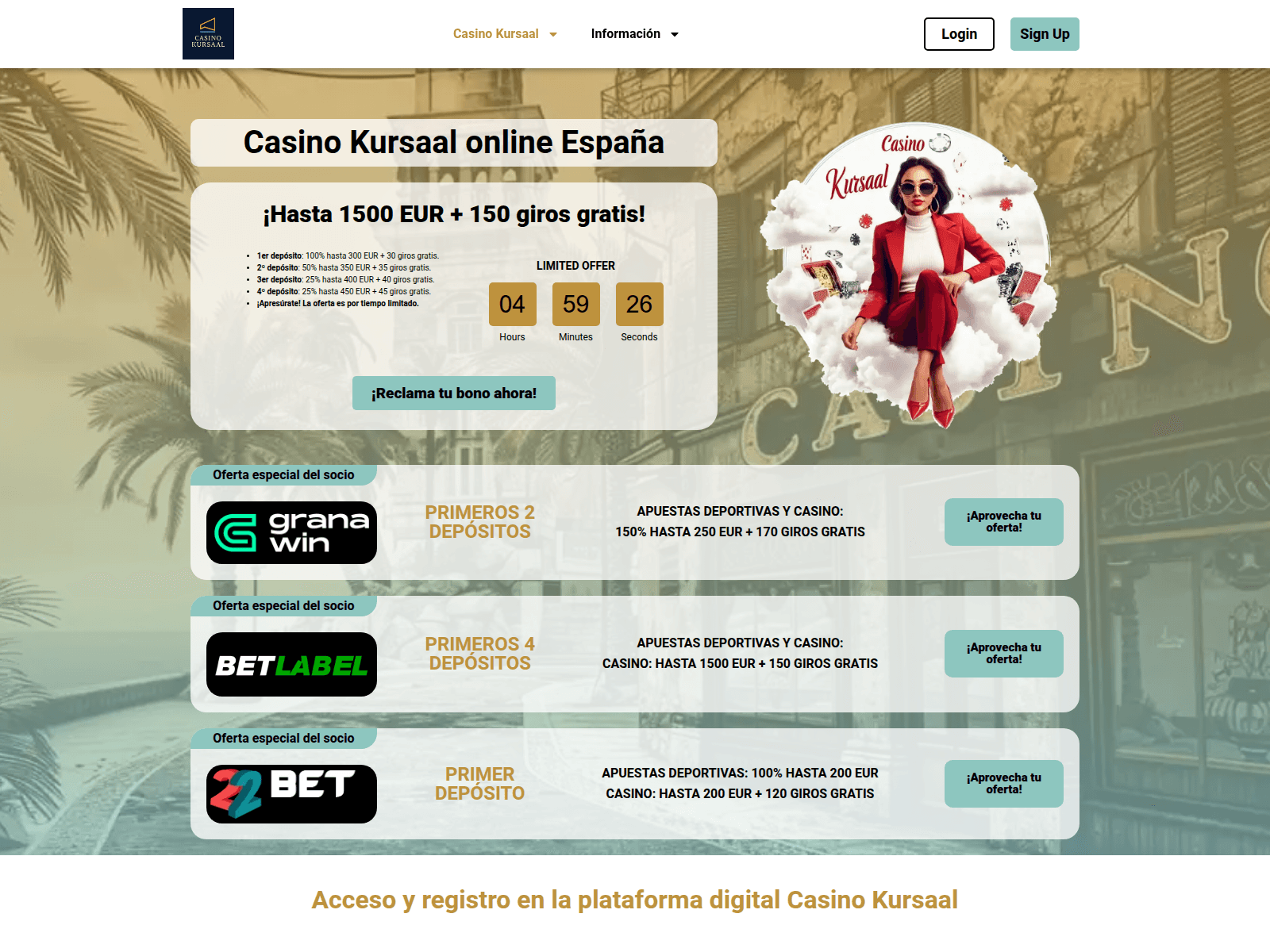 Screenshot of casinokursaalspain.com