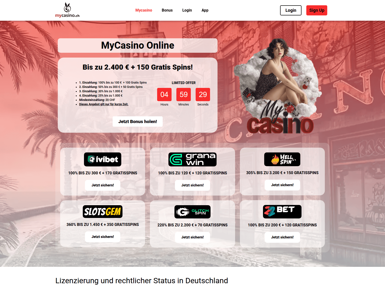Screenshot of mycasinoswitzerland.com