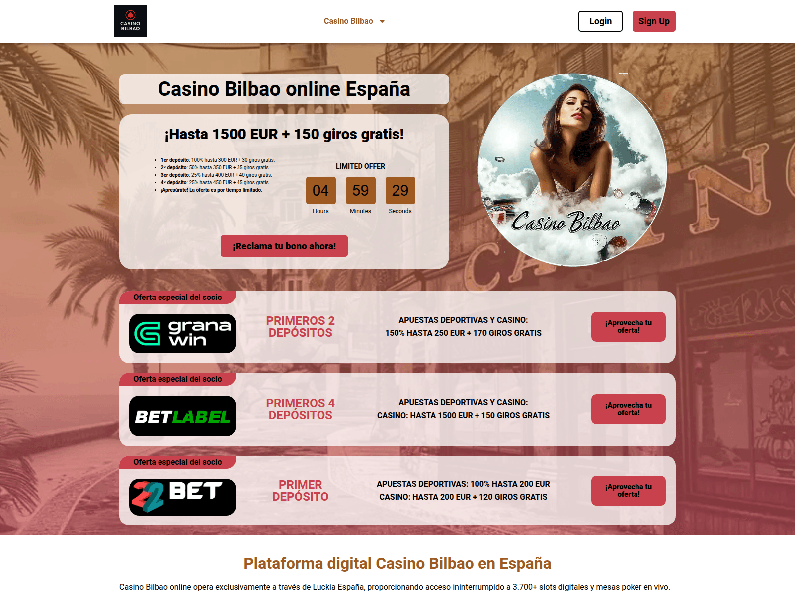 Screenshot of casinobilbaospain.com