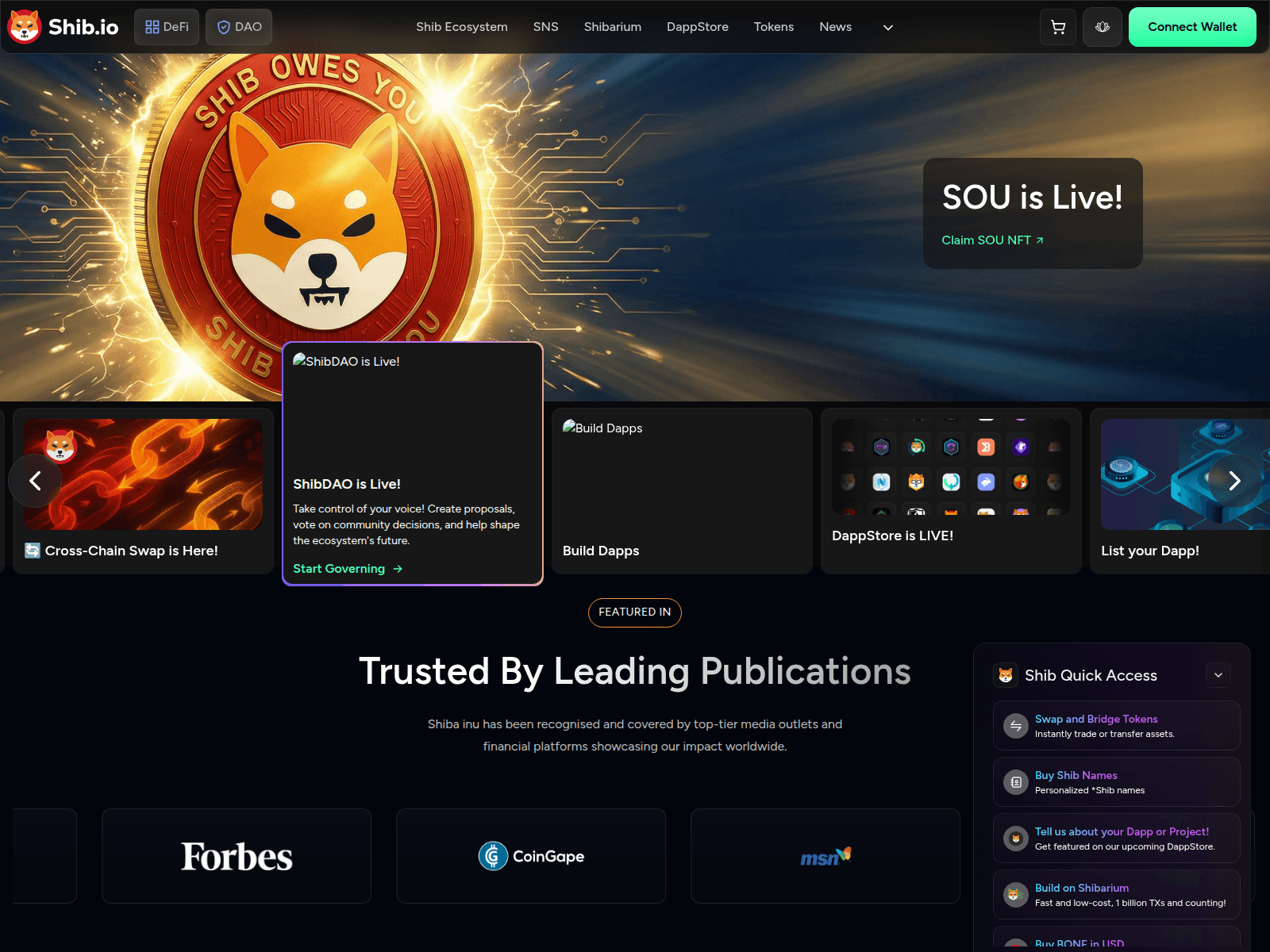 Screenshot of shibgain.com