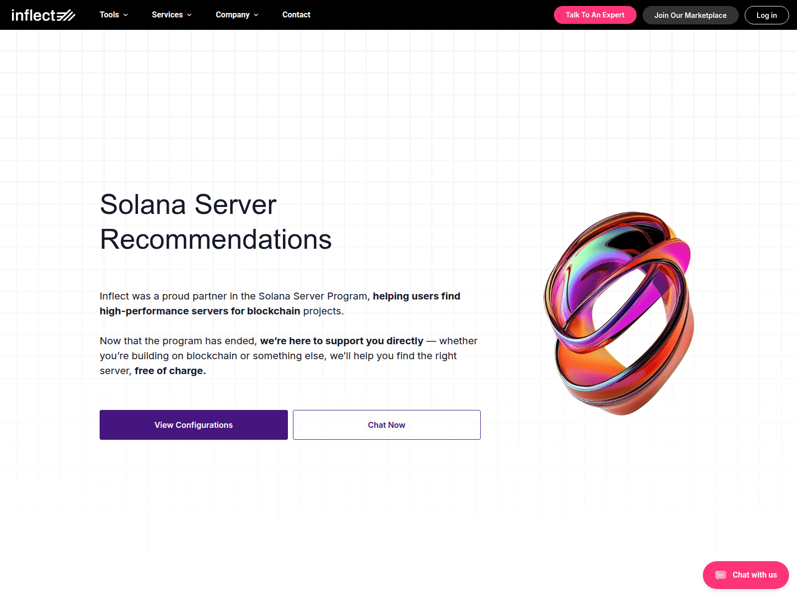 Screenshot of solana.inflect.com