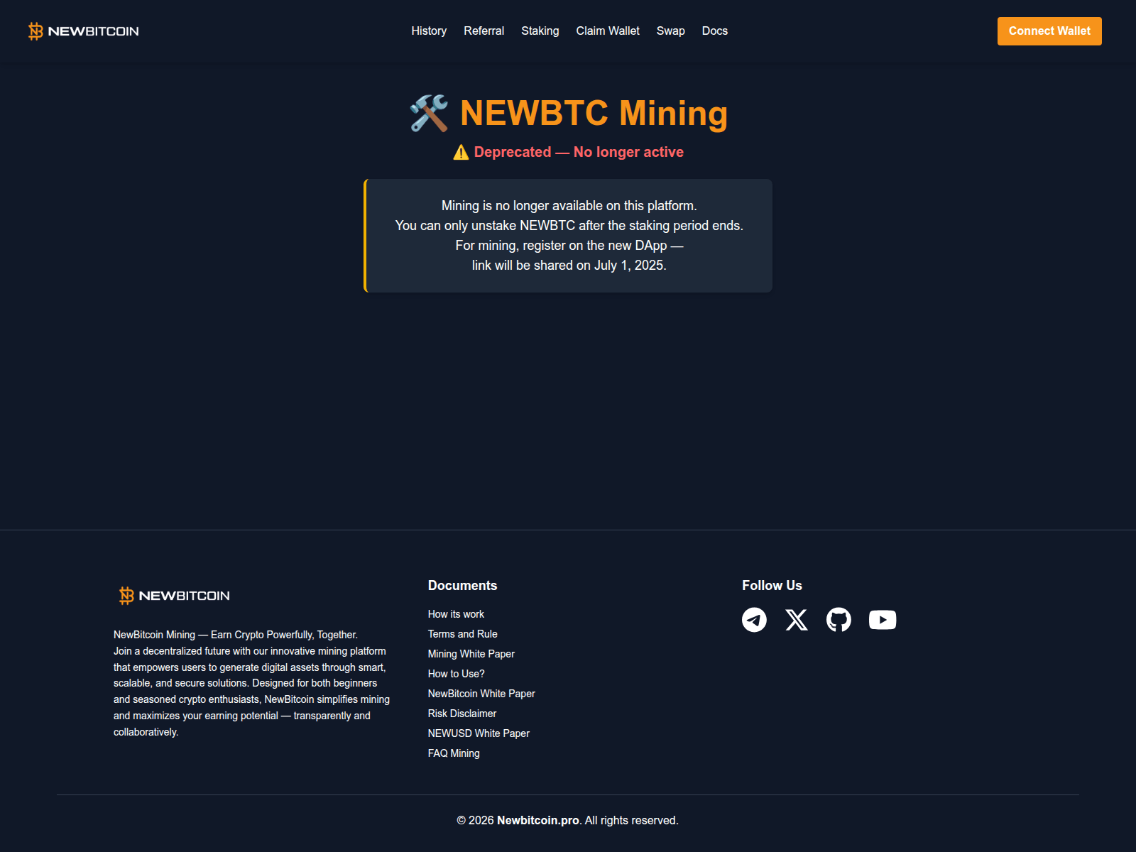 Screenshot of mine.newbitcoin.pro