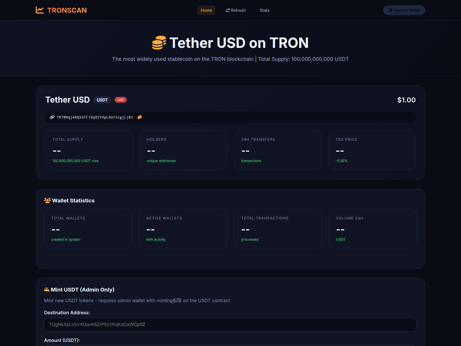 Screenshot of wallet.tether-usd.cc