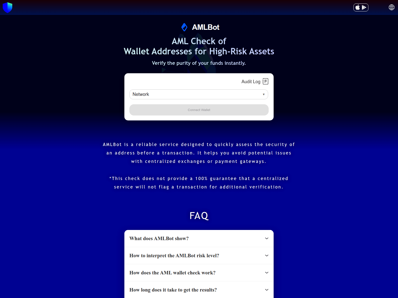 Screenshot of trustamlbot.com