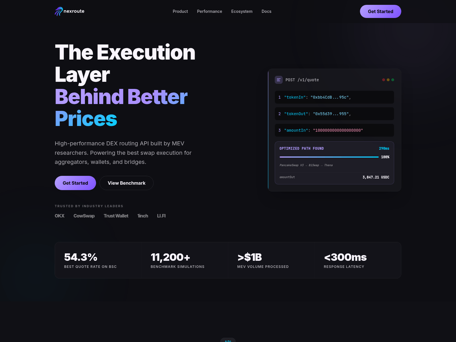 Screenshot of nexroute-website.pages.dev