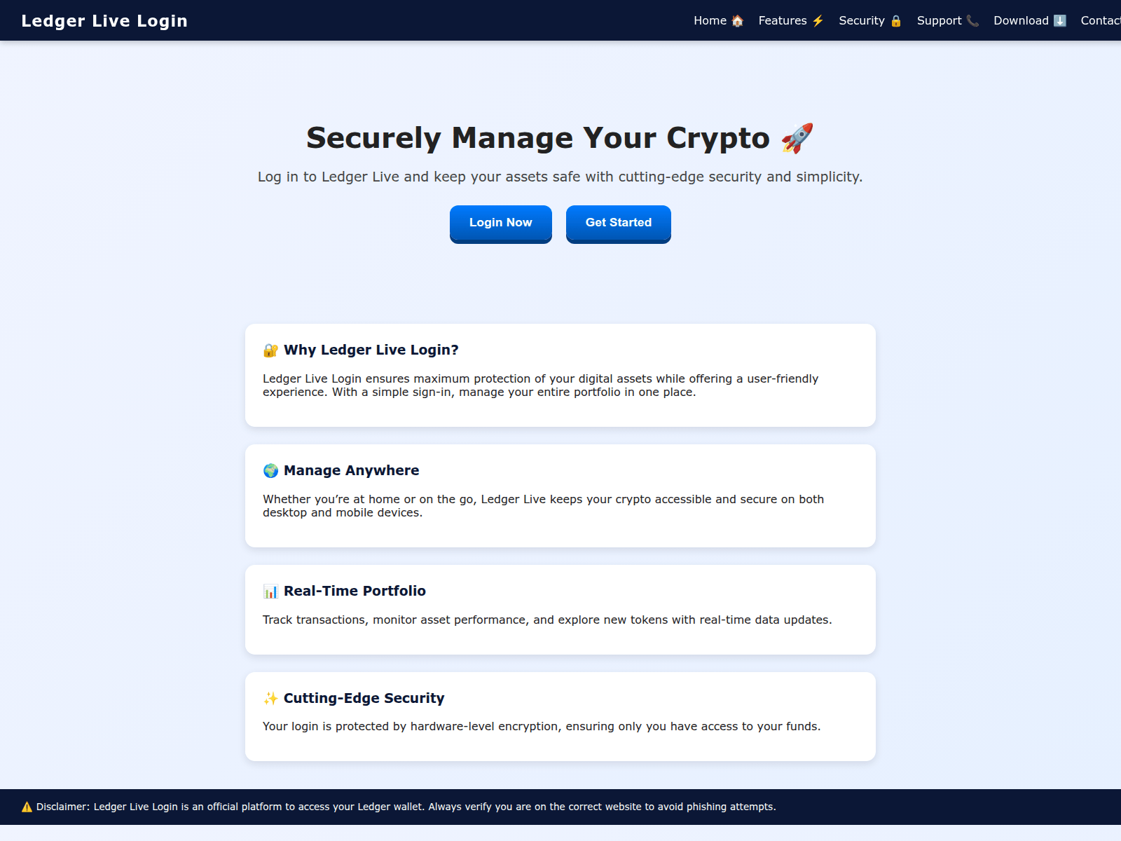 Screenshot of welcome-ledg-live.pages.dev