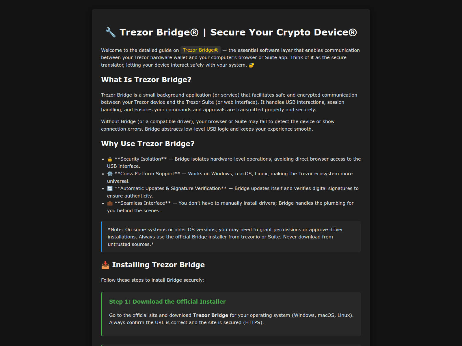 Screenshot of help-trezer-bridge.pages.dev