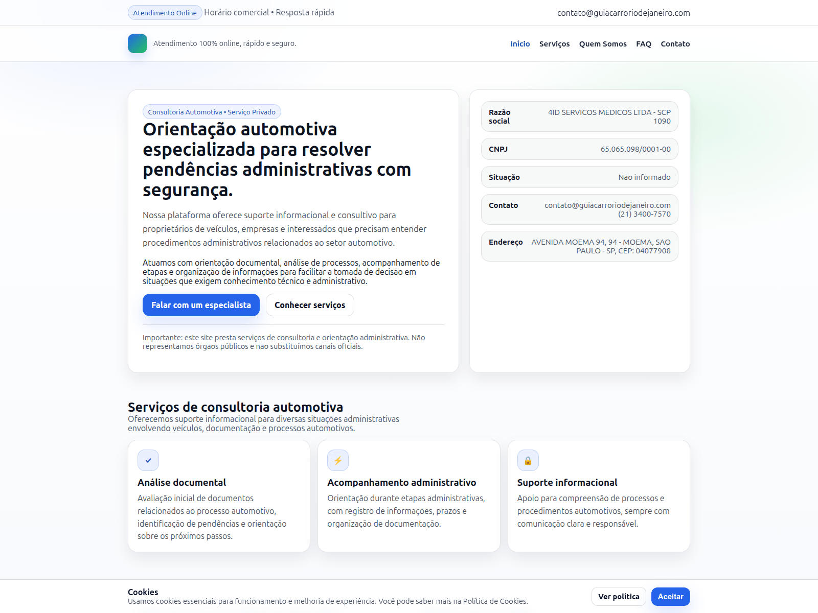 Screenshot of guiacarroriodejaneiro.com