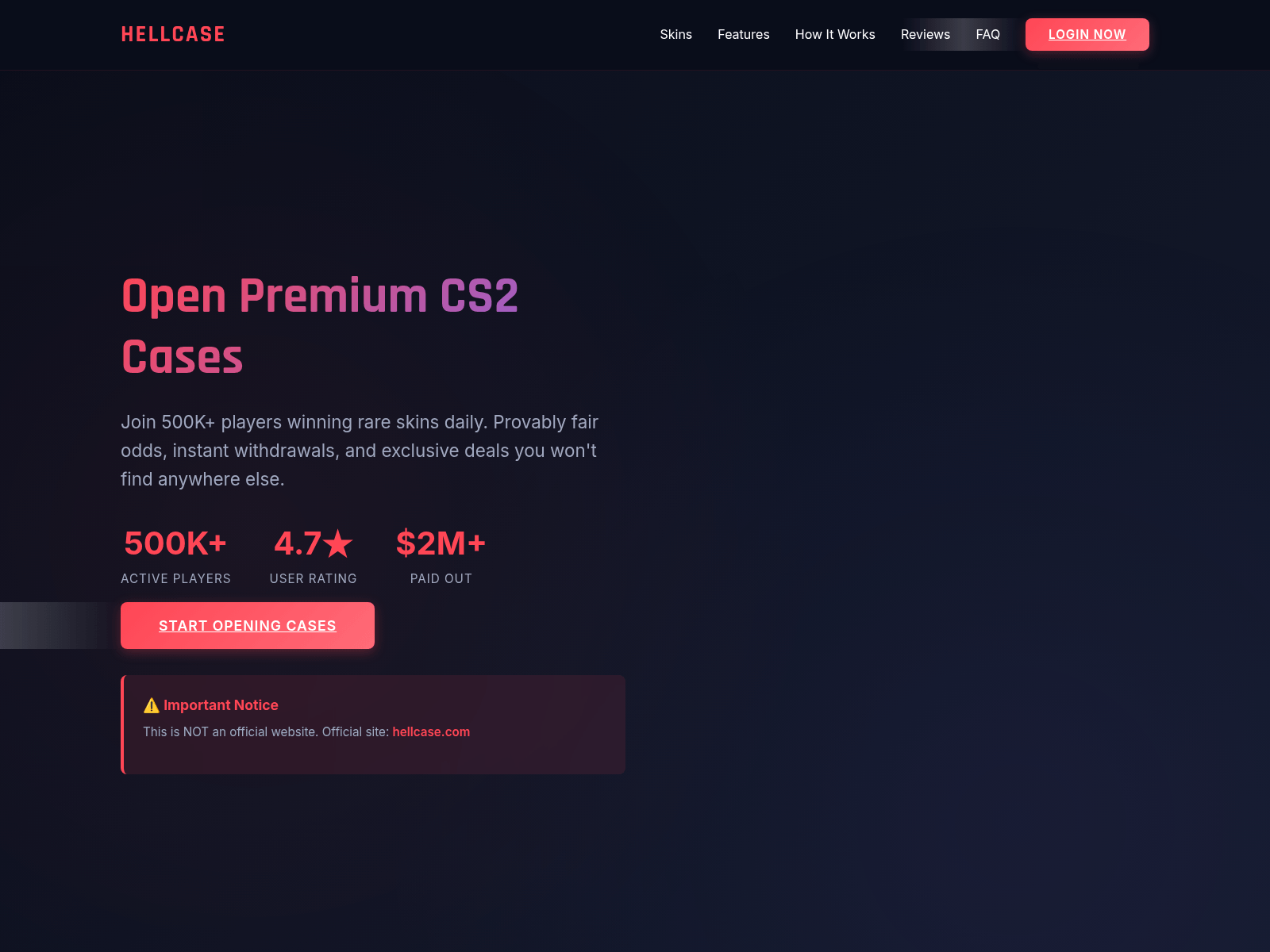 Screenshot of hellcase.at