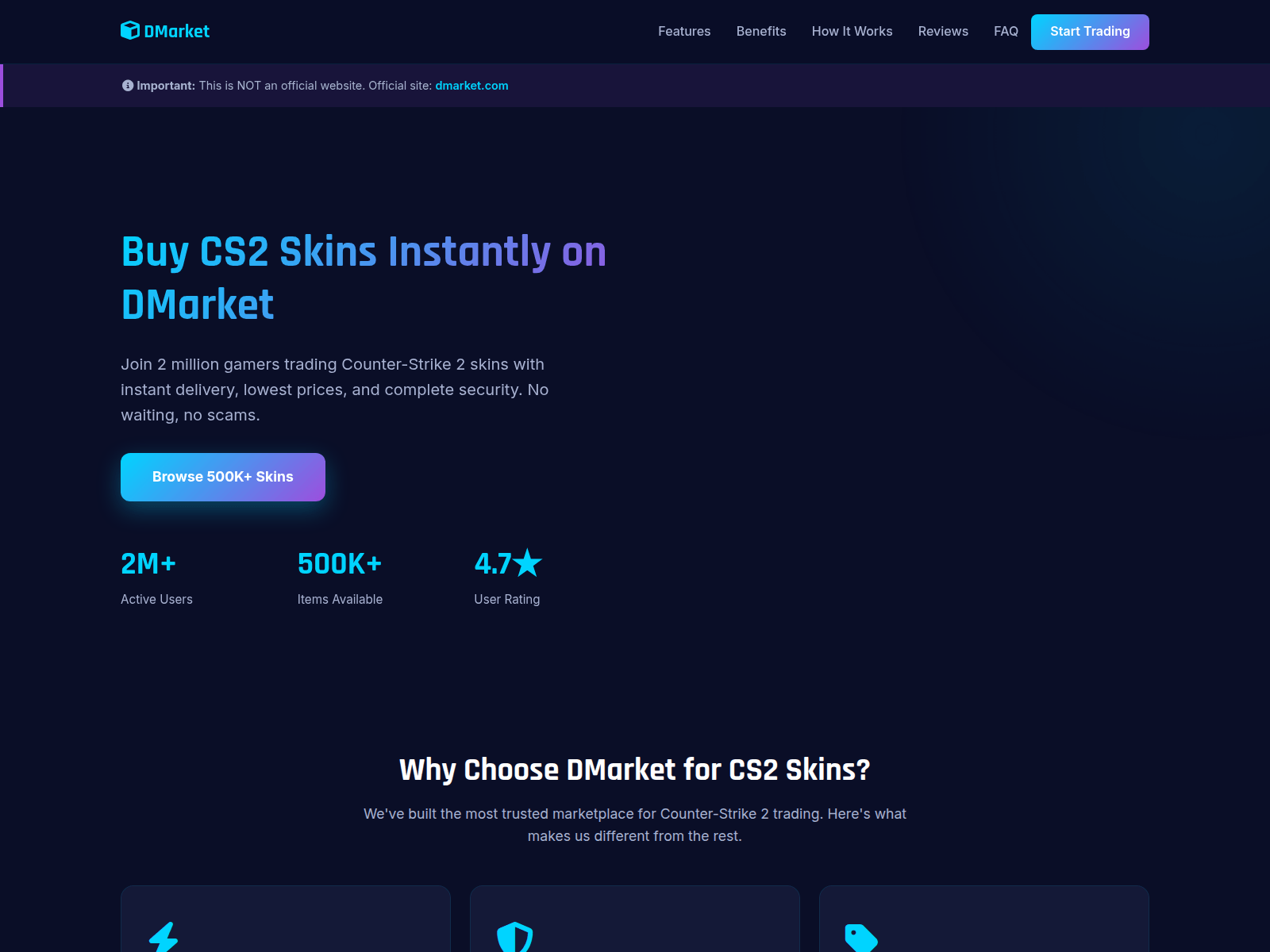 Screenshot of dmarket.to