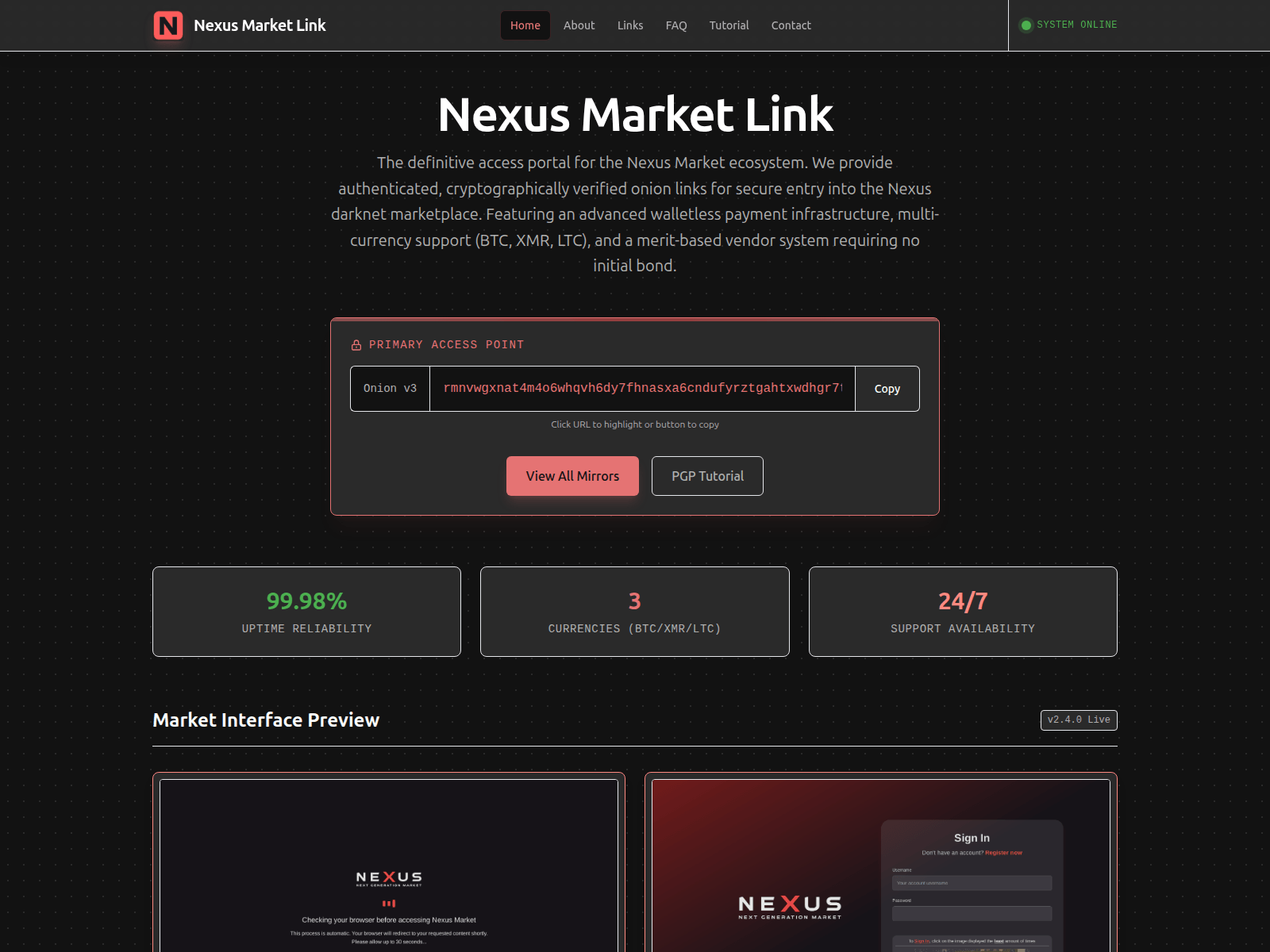 Screenshot of nexus-market-link.digital