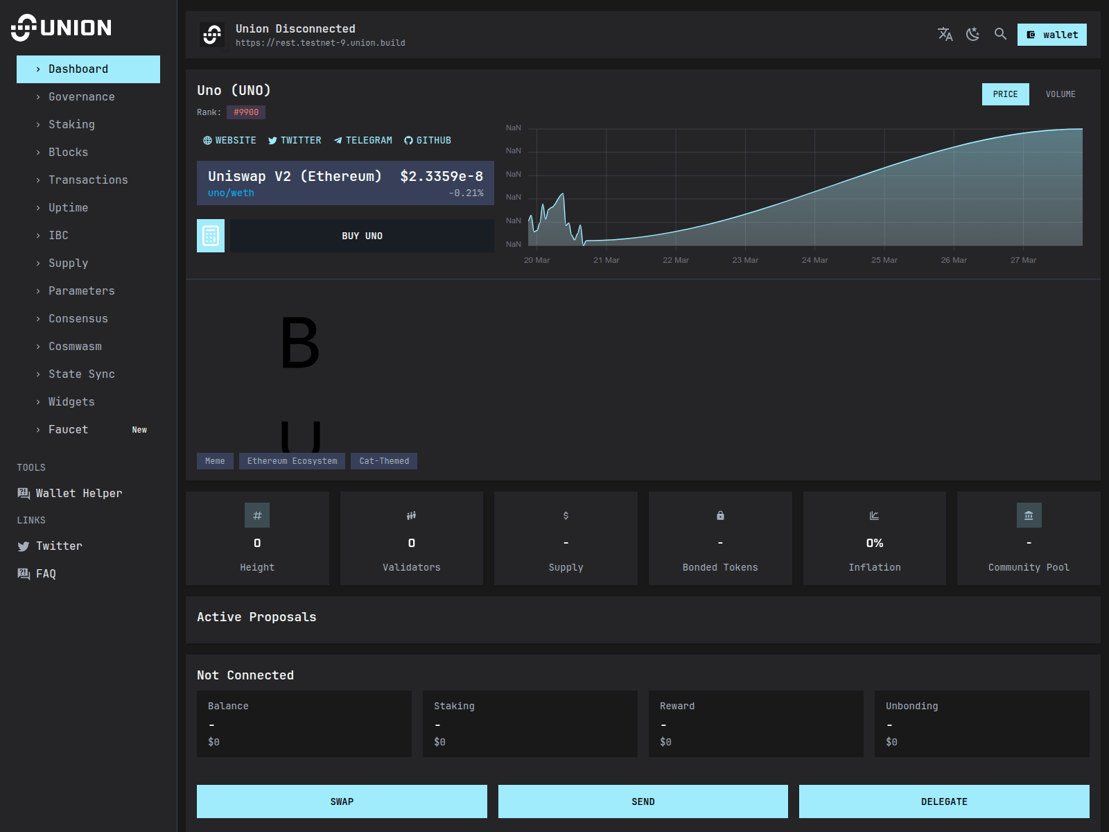 Screenshot of explorer-testnet-9.pages.dev