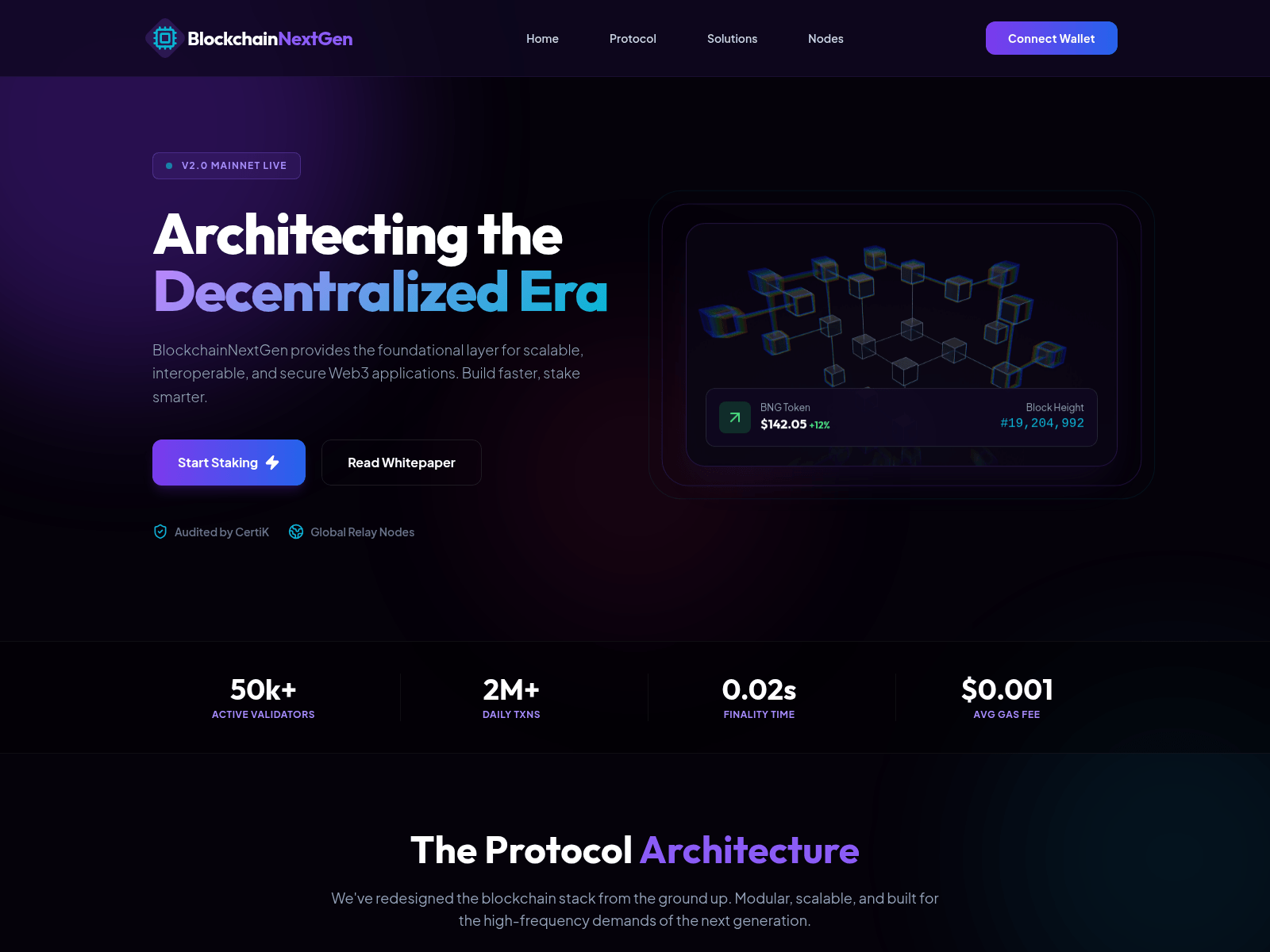 Screenshot of blockchainnextgen.com