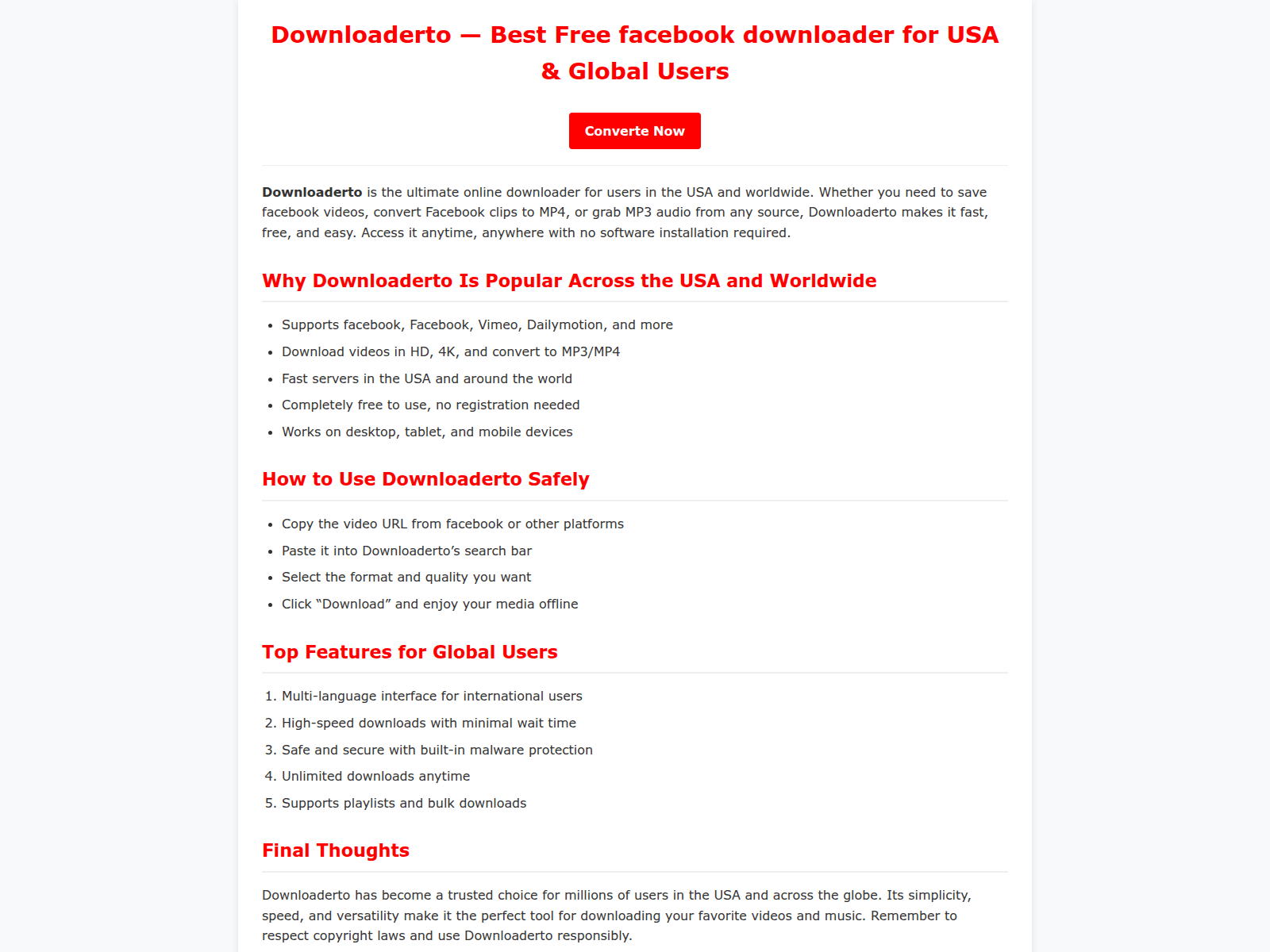 Screenshot of downloaderto-fb.pages.dev