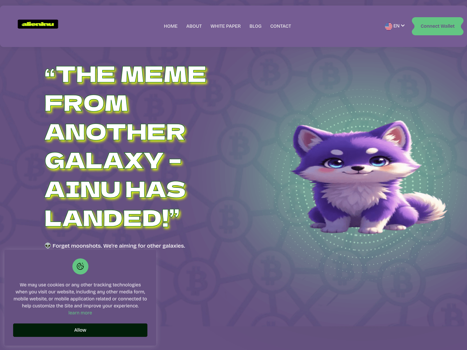 Screenshot of alieninu.xyz