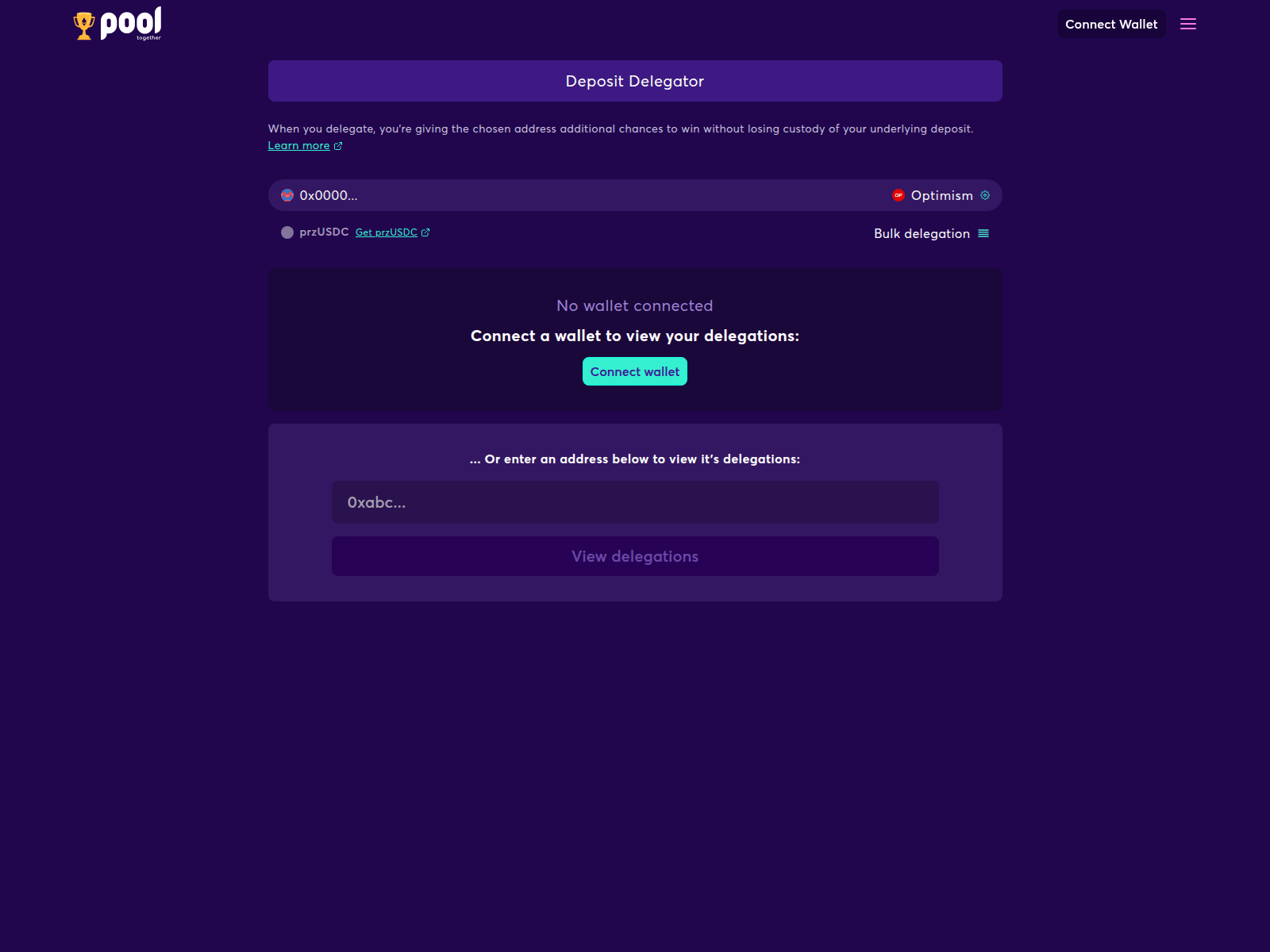 Screenshot of toucan-delegator.cabana.fi
