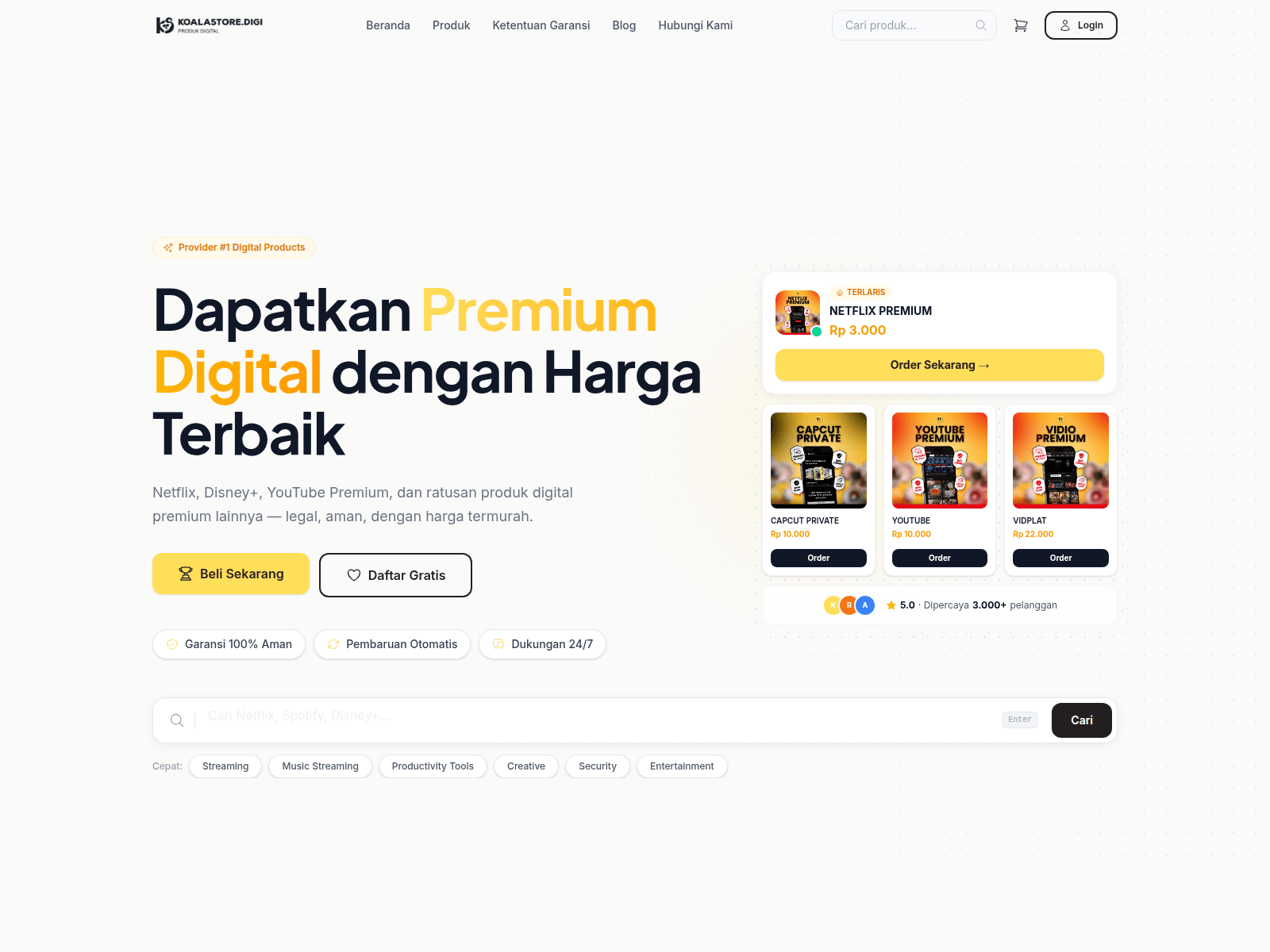 Screenshot of koalastore.digital