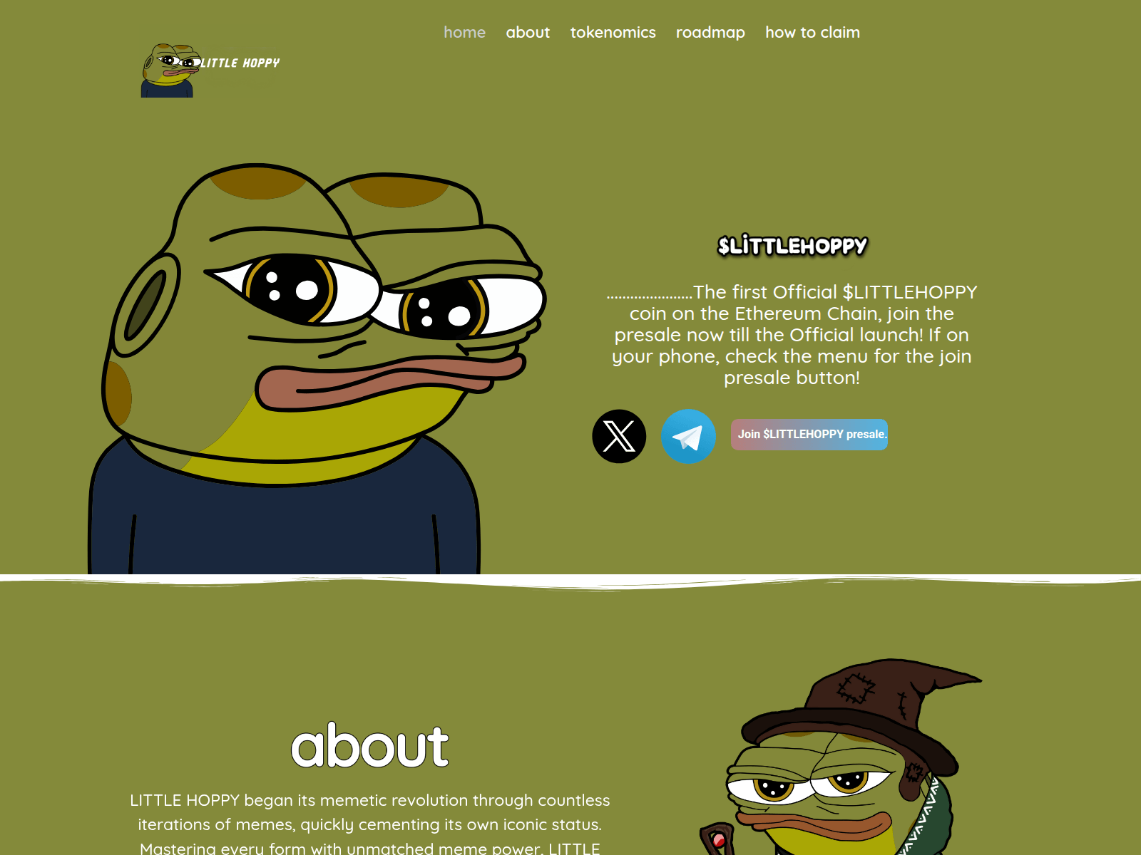 Screenshot of littlehoppycoin.pages.dev