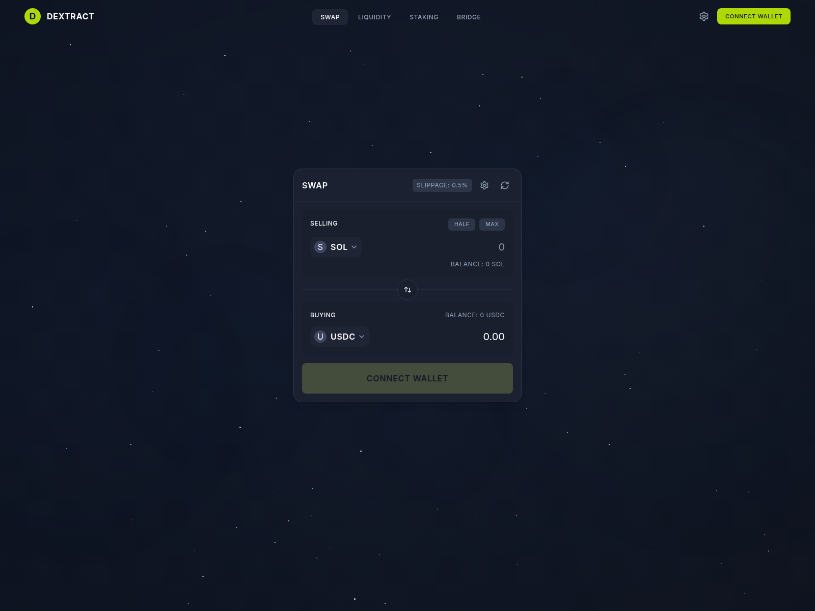 Forensic screenshot of dextract-web.pages.dev