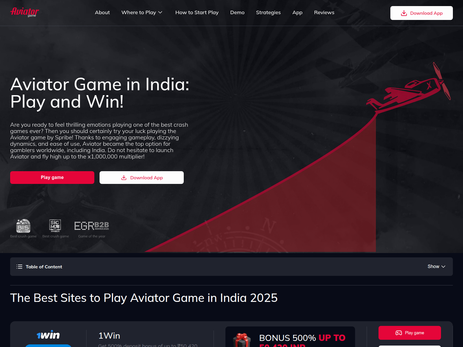 Screenshot of india-aviator-game-official.net