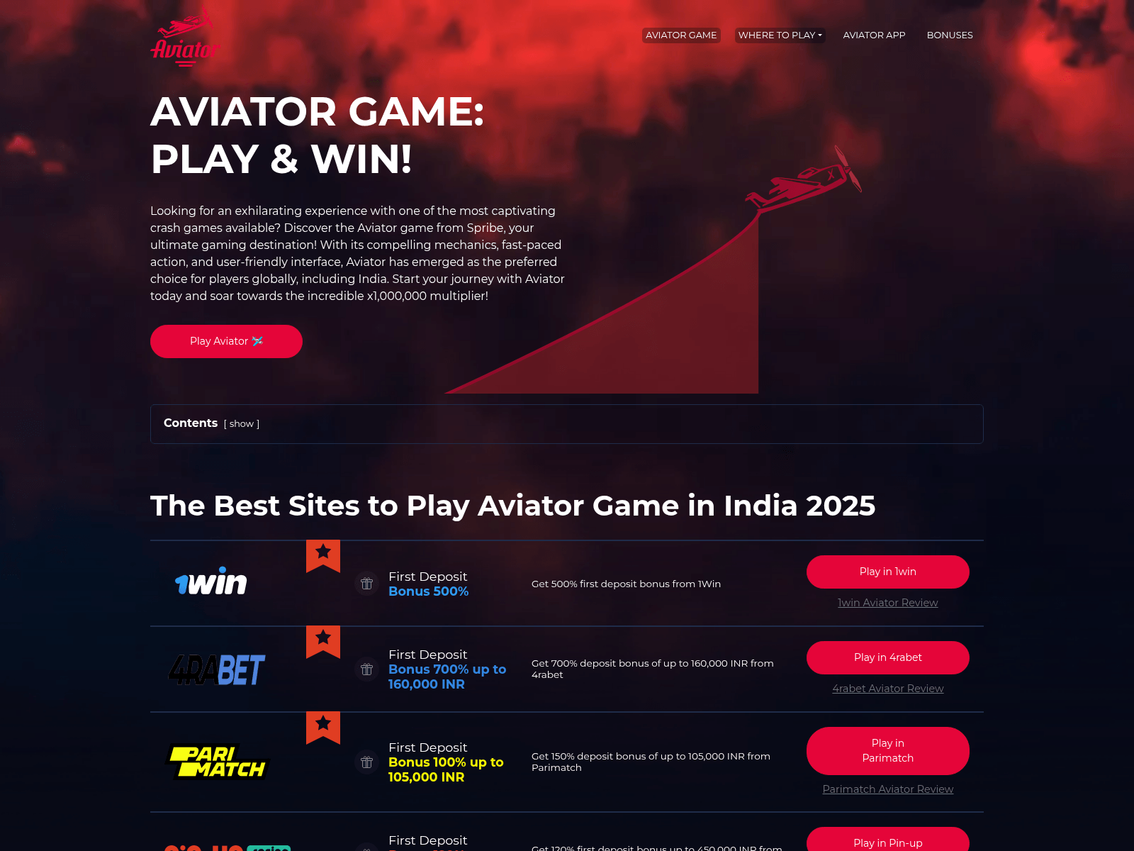Screenshot of in-aviator-game-official.net