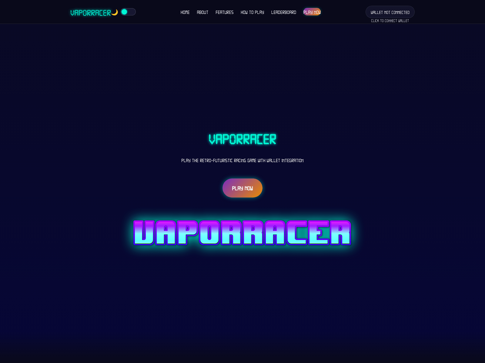 Screenshot of vapor-race-game.pages.dev