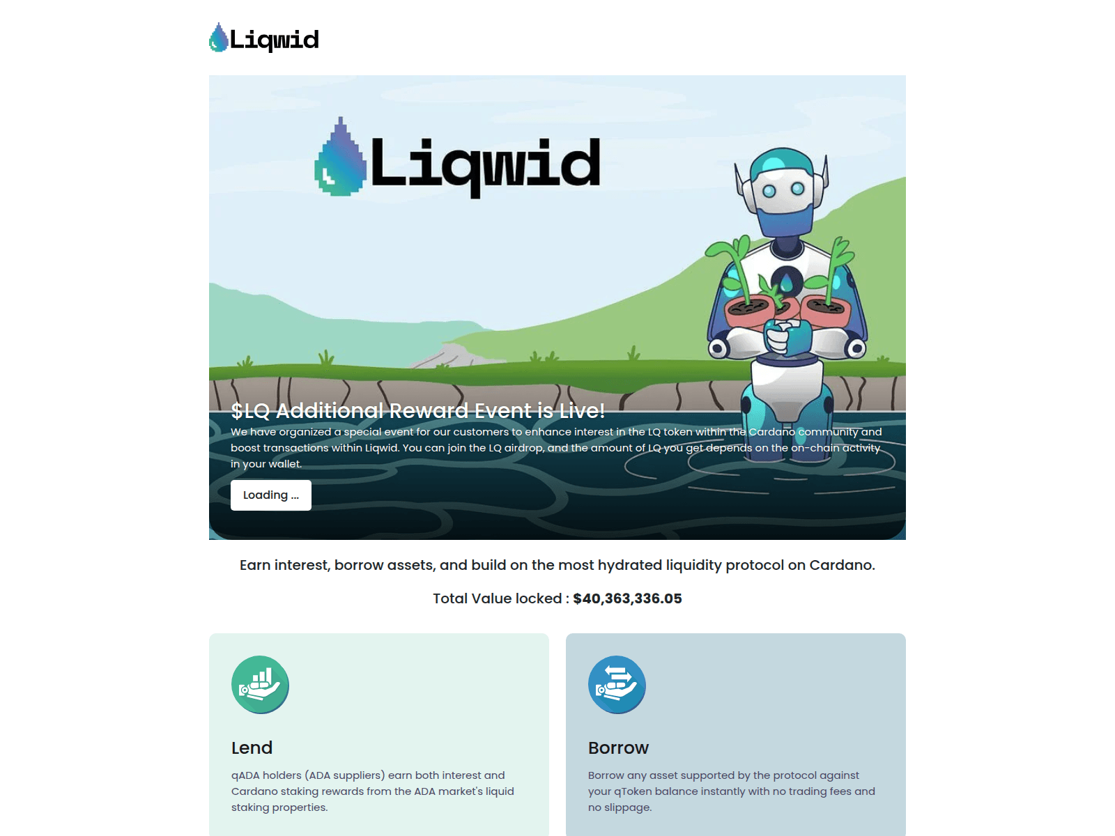 Screenshot of liqwid.online