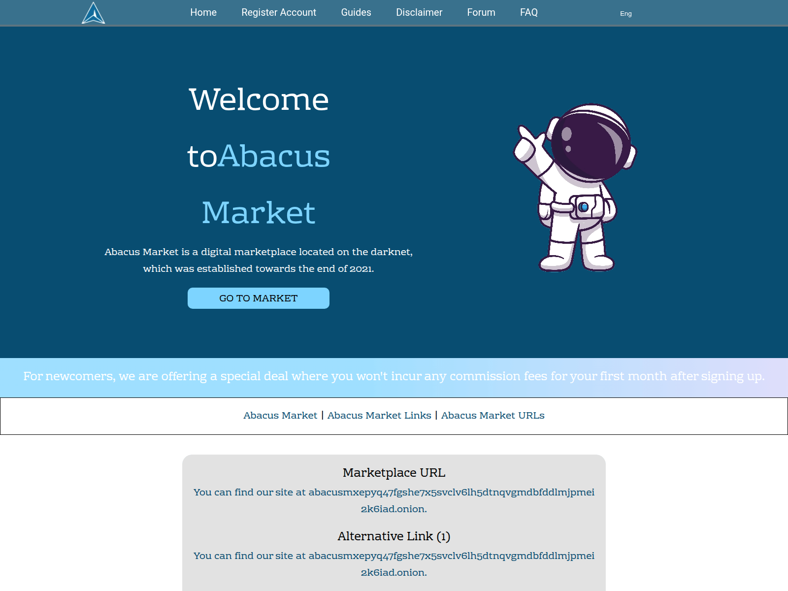 Screenshot of abacusmarketurl.org