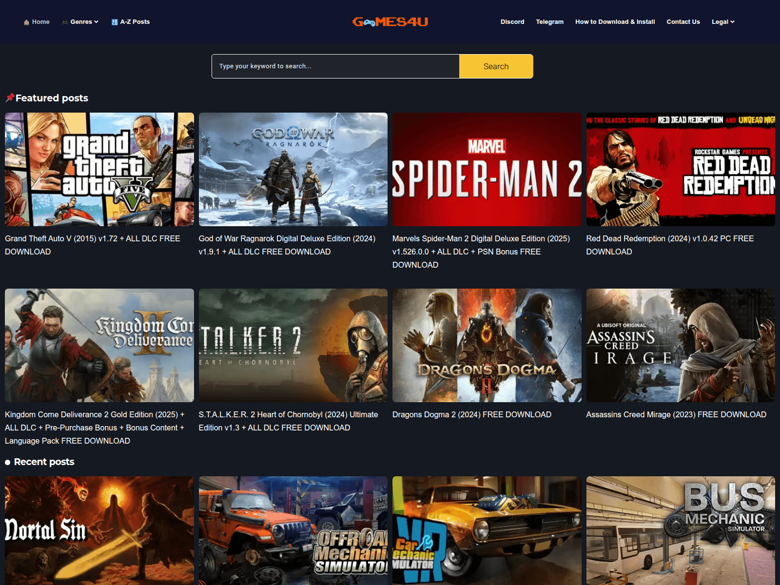 Screenshot of games4u.org