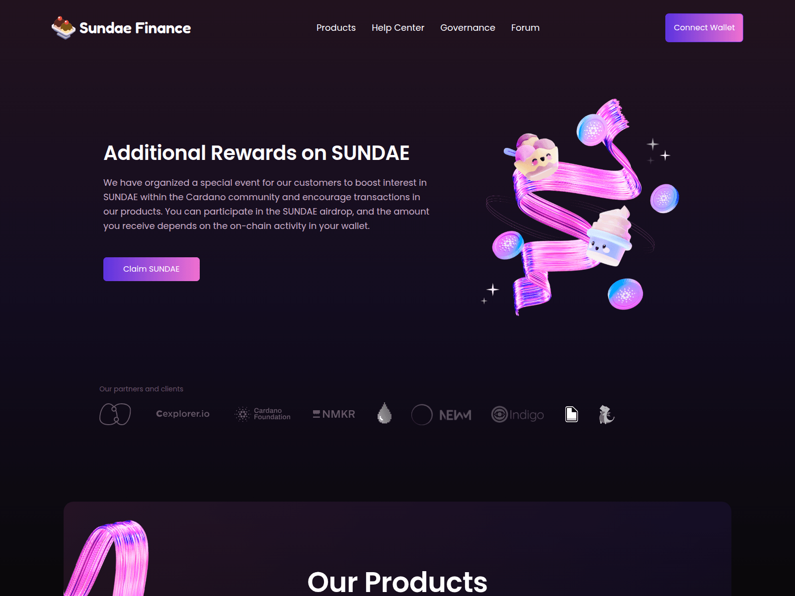 Screenshot of sundaefi.org