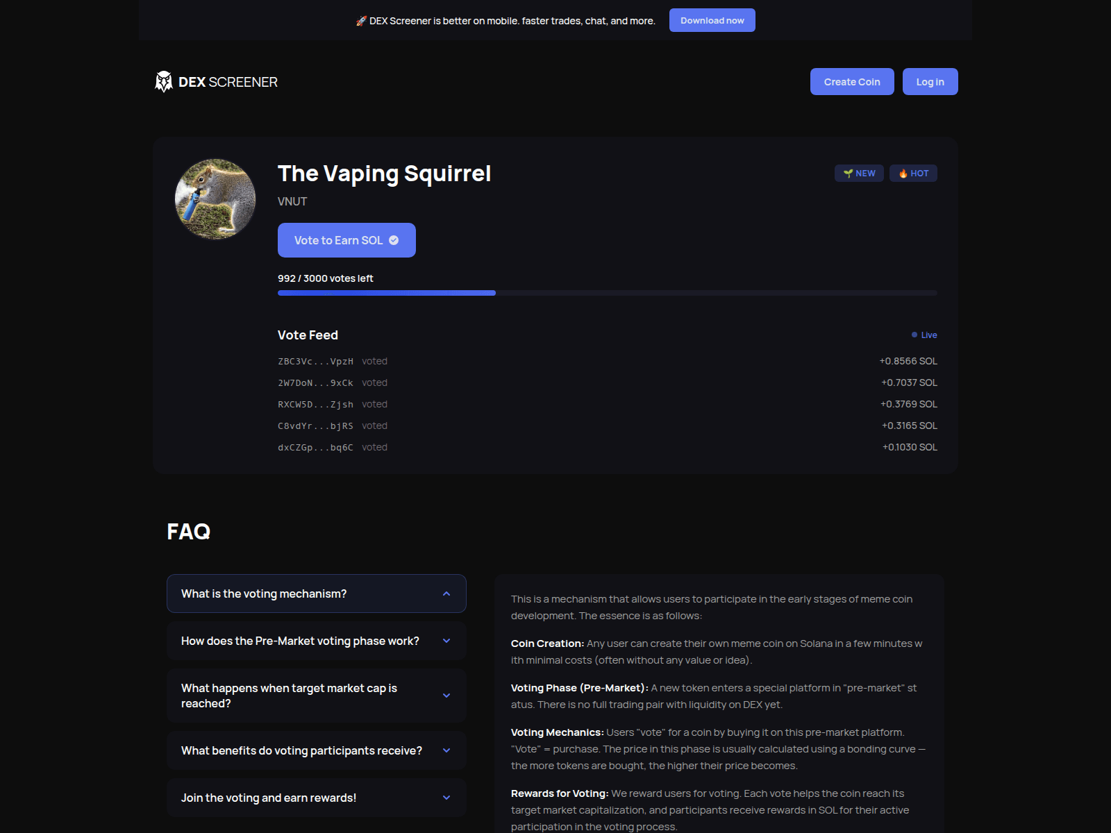 Forensic screenshot of votingdex.fun