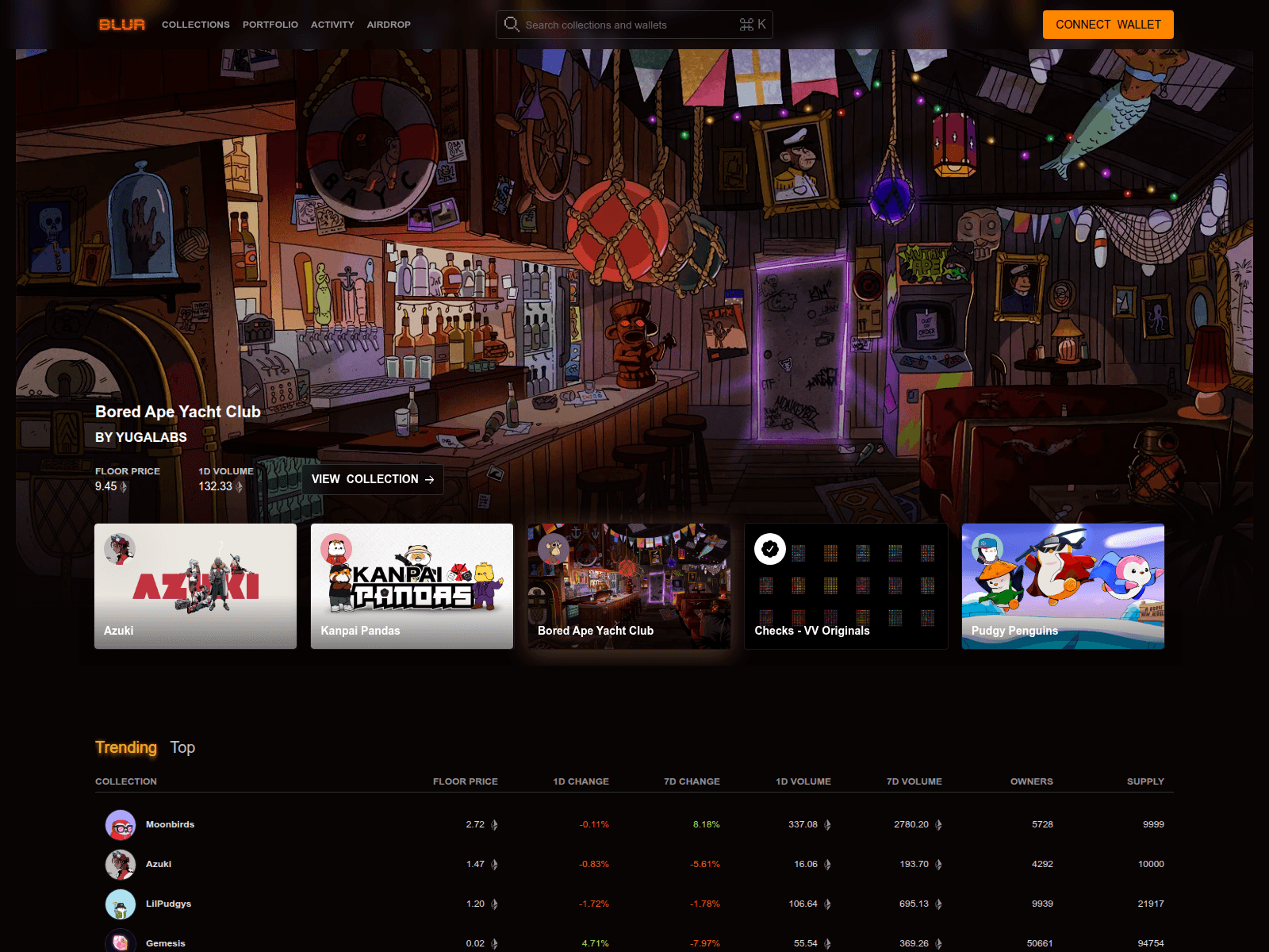 Forensic screenshot of blur-nft.pages.dev