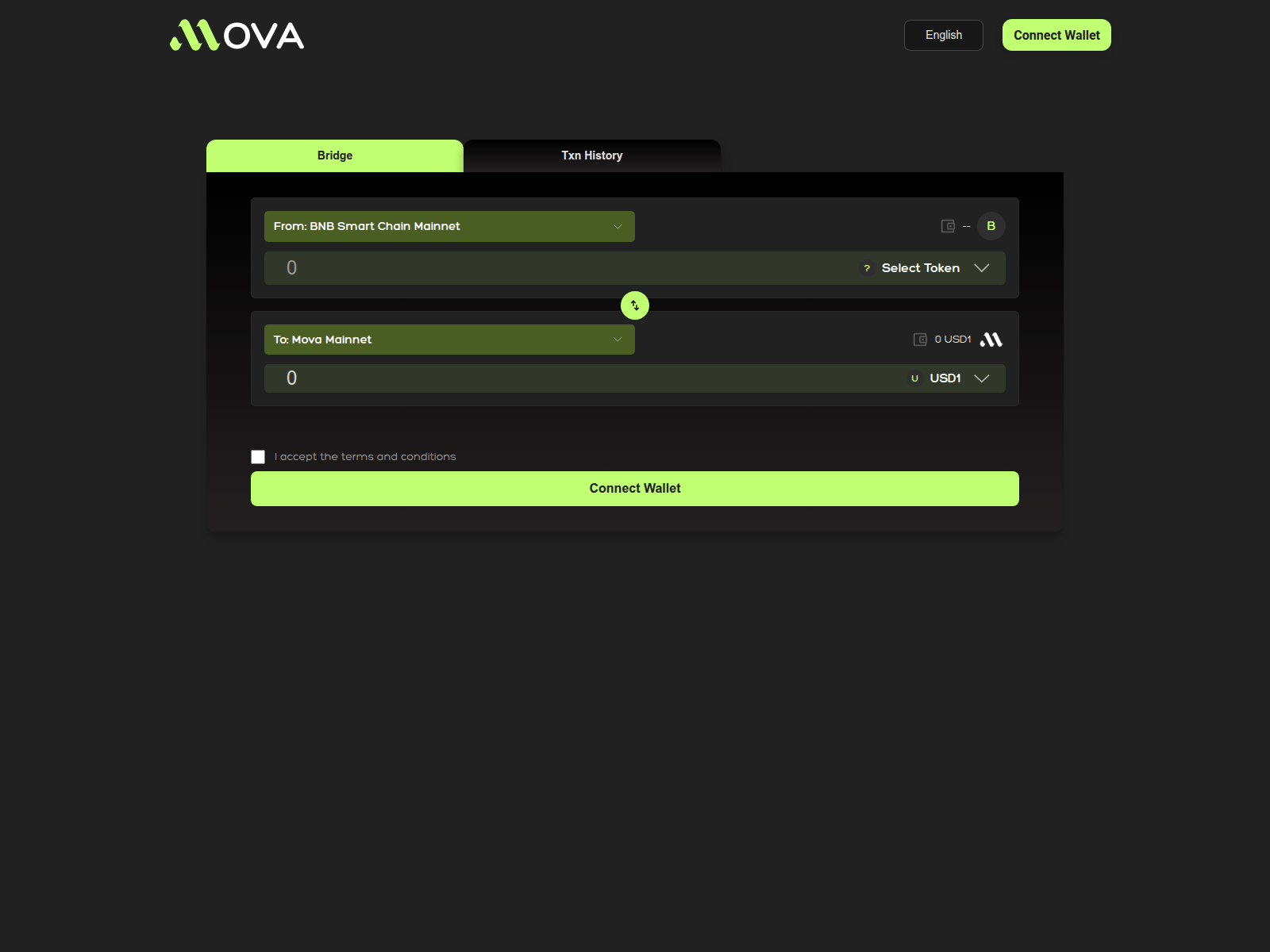 Forensic screenshot of mova-bridge.pages.dev
