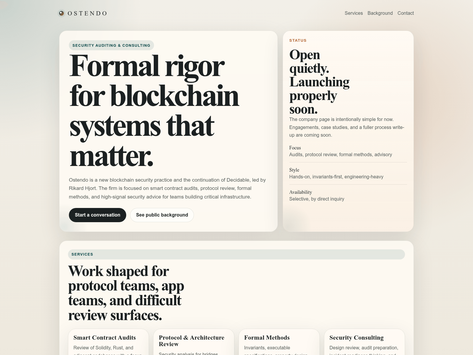 Forensic screenshot of ostendo-org.pages.dev