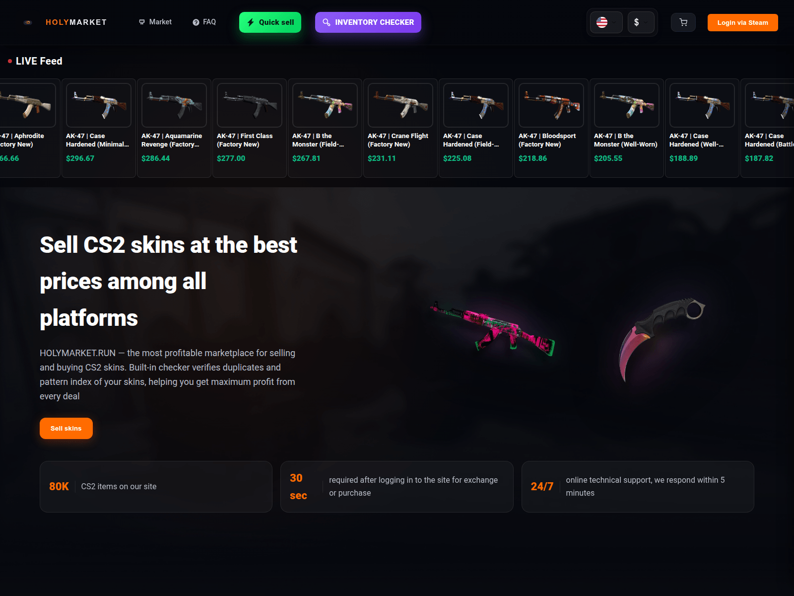 Screenshot of holymarket.run