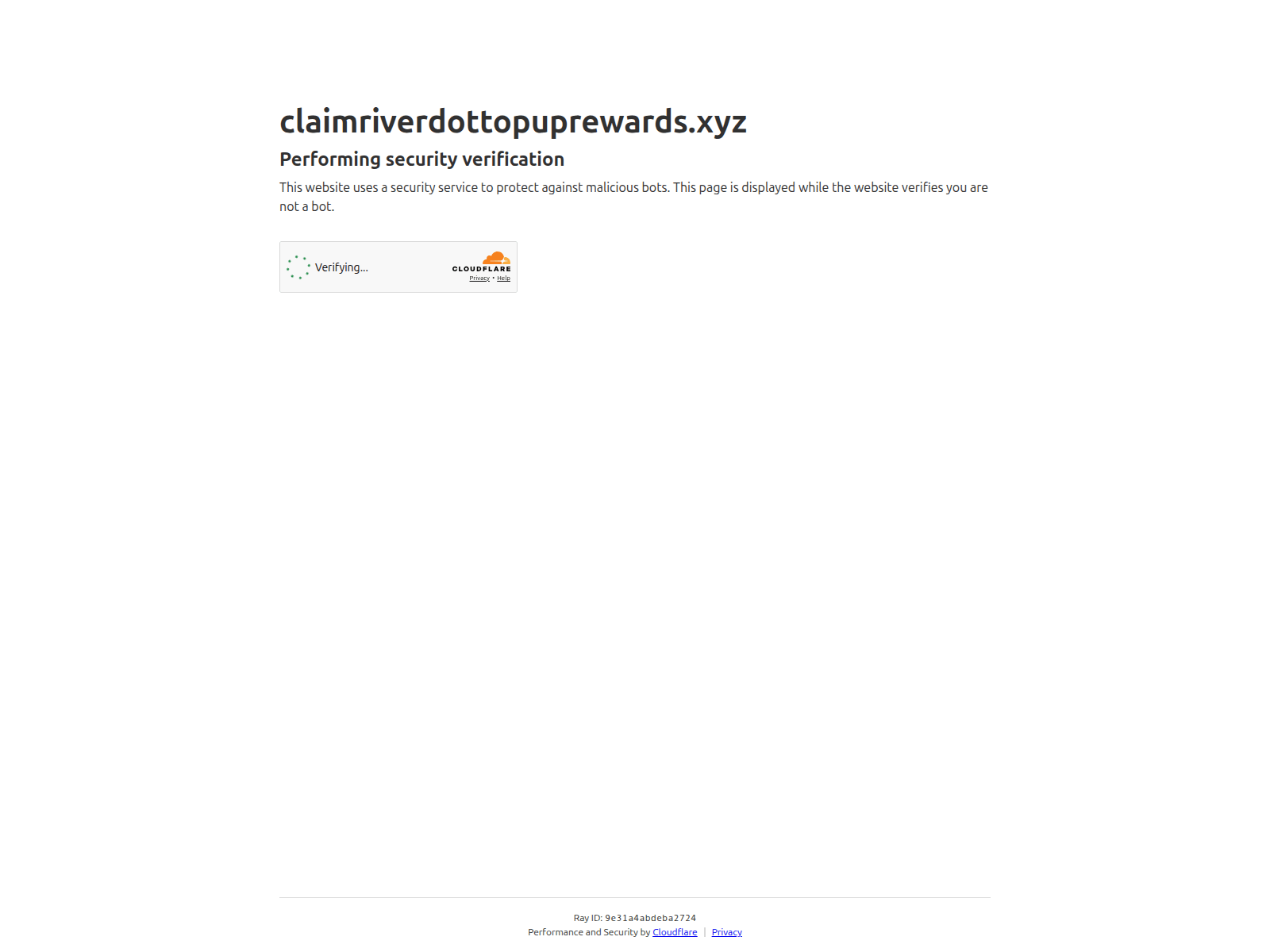 Screenshot of claimriverdottopuprewards.xyz