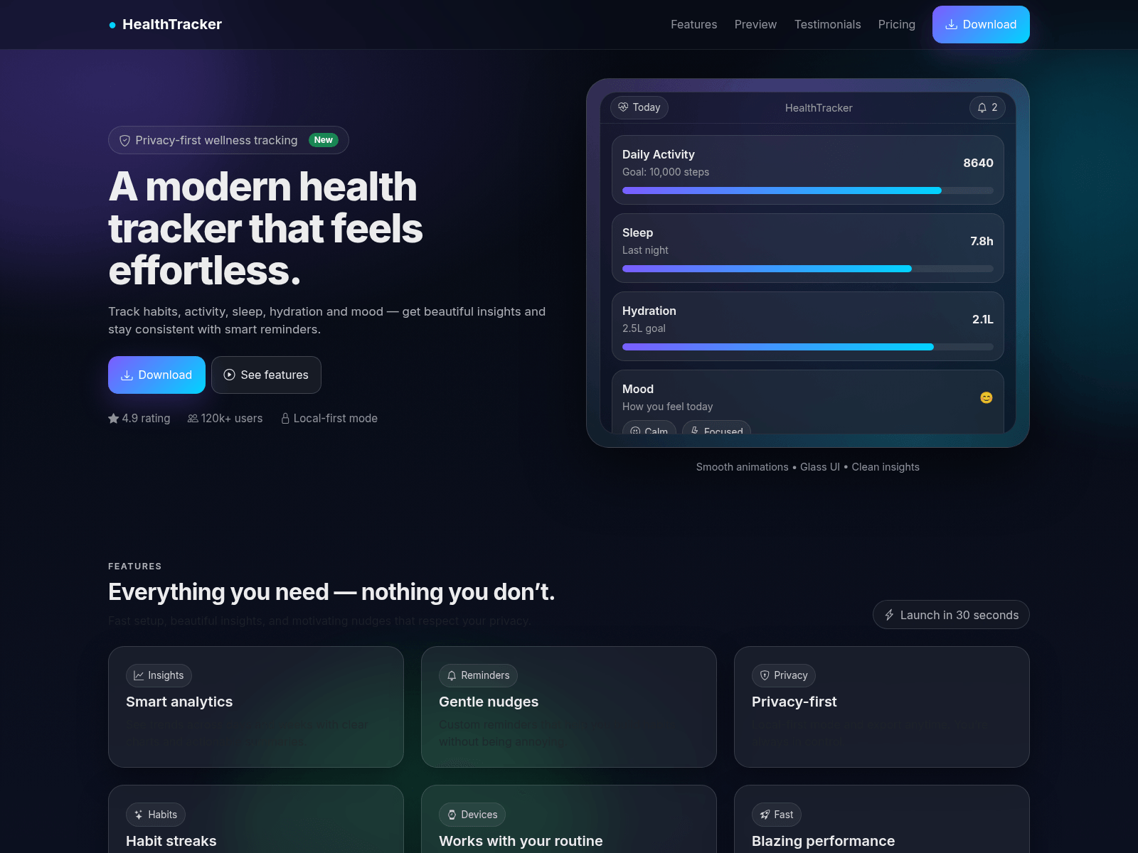 Screenshot of healthtrackersoft.xyz