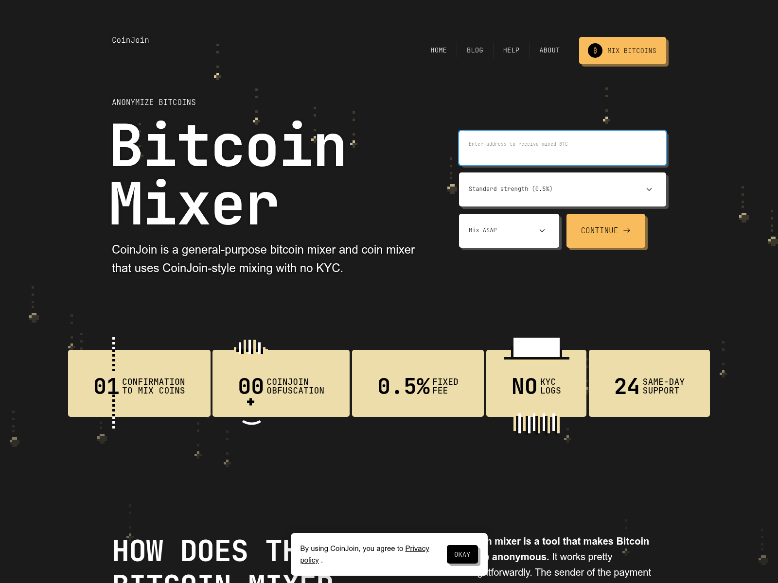 Forensic screenshot of coinjoin.site