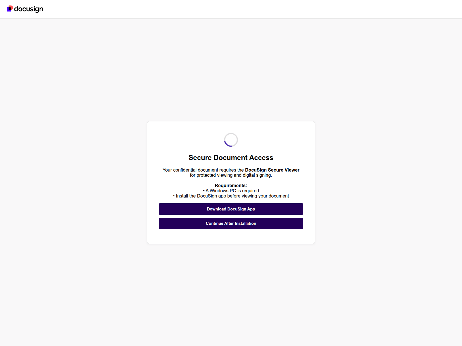 Forensic screenshot of docu-sign-rho.vercel.app