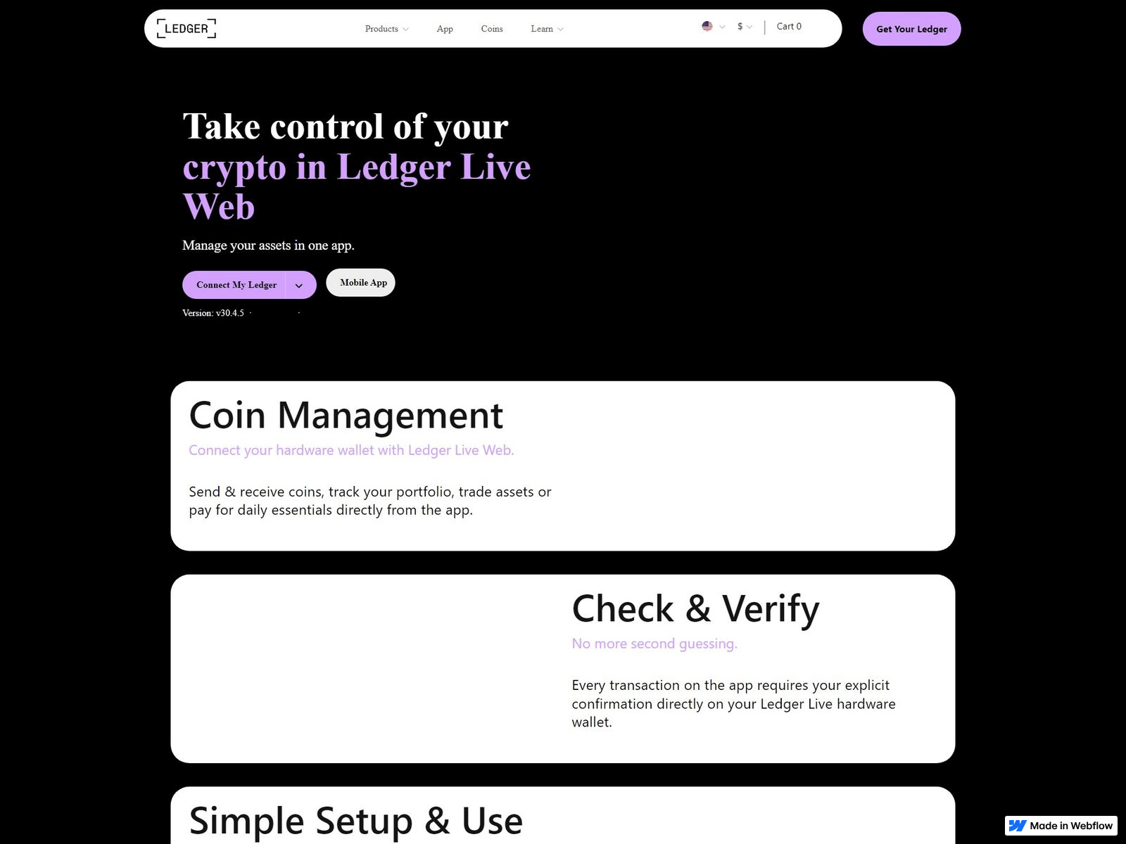 Forensic screenshot of autth-start-leddger.webflow.io