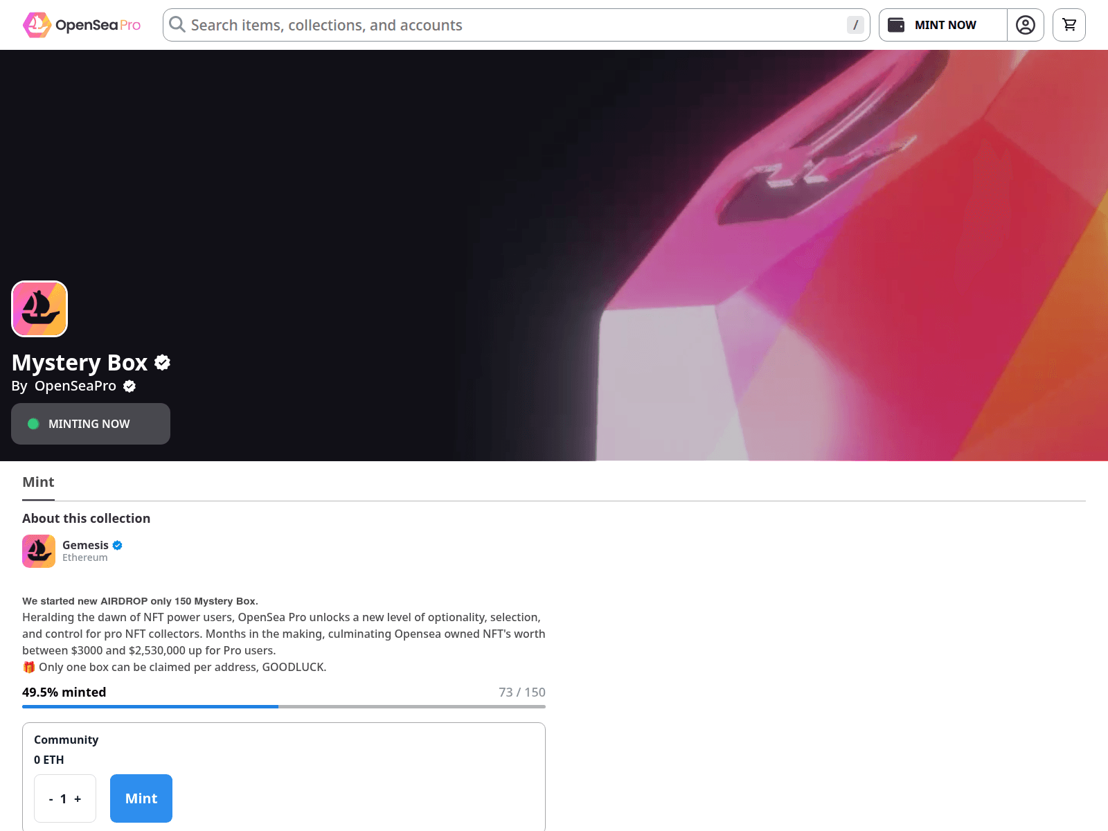 Forensic screenshot of mint-nftbox-orpin.vercel.app