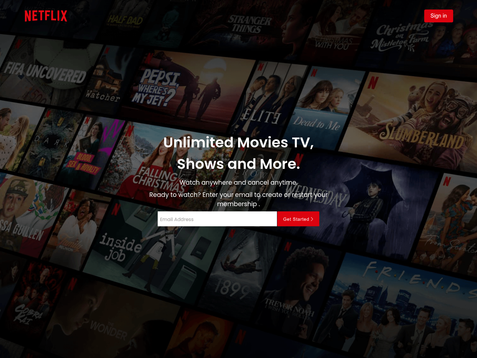 Forensic screenshot of netflix-clone-signup-page.vercel.app