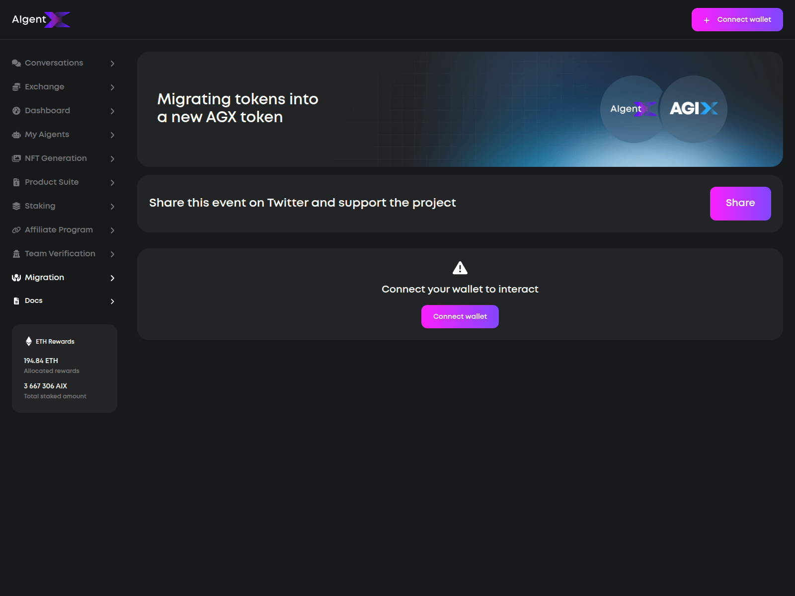 Forensic screenshot of aigentx-xyz-migration.pages.dev