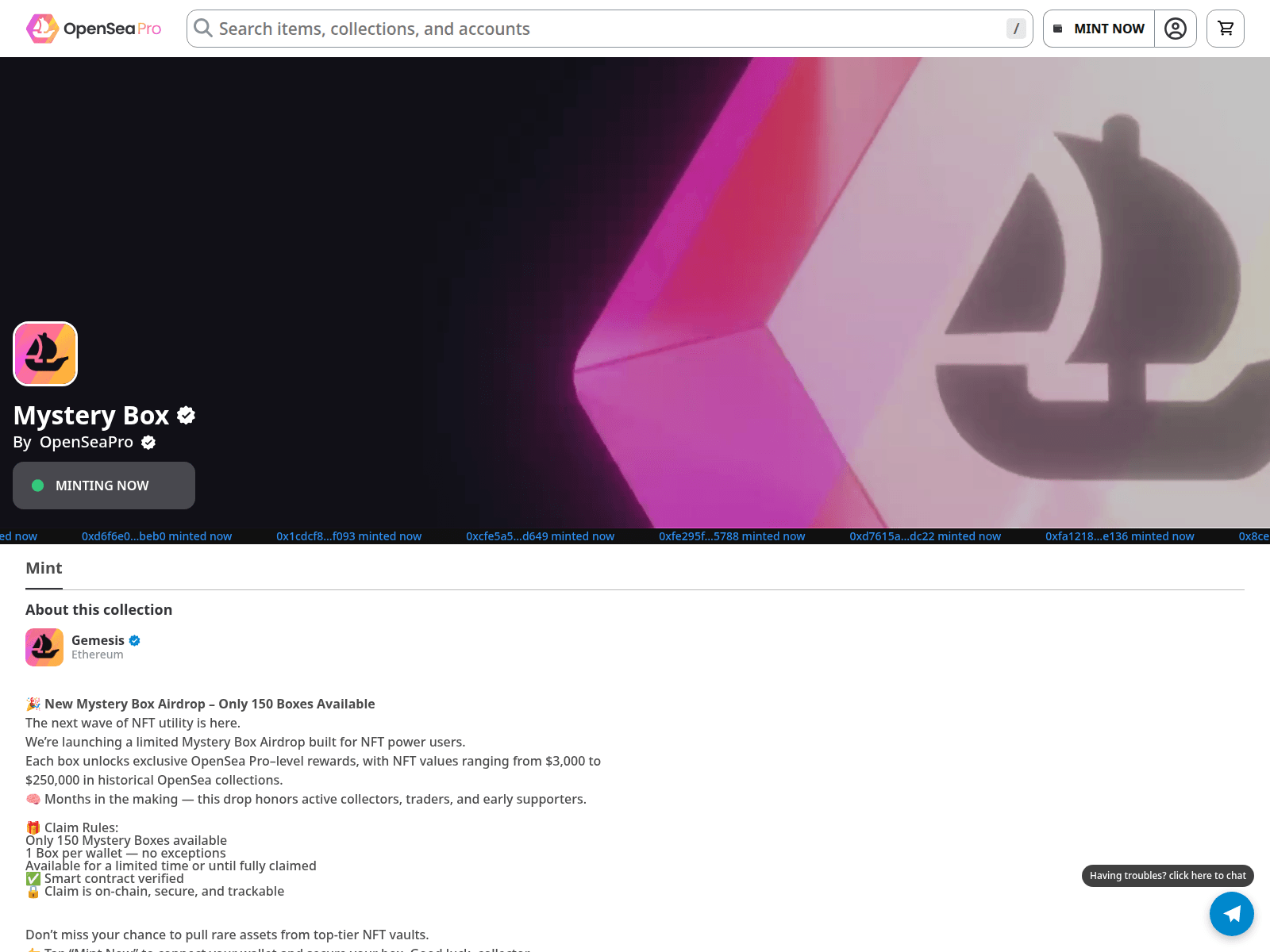 Forensic screenshot of mintclaimpage302.vercel.app