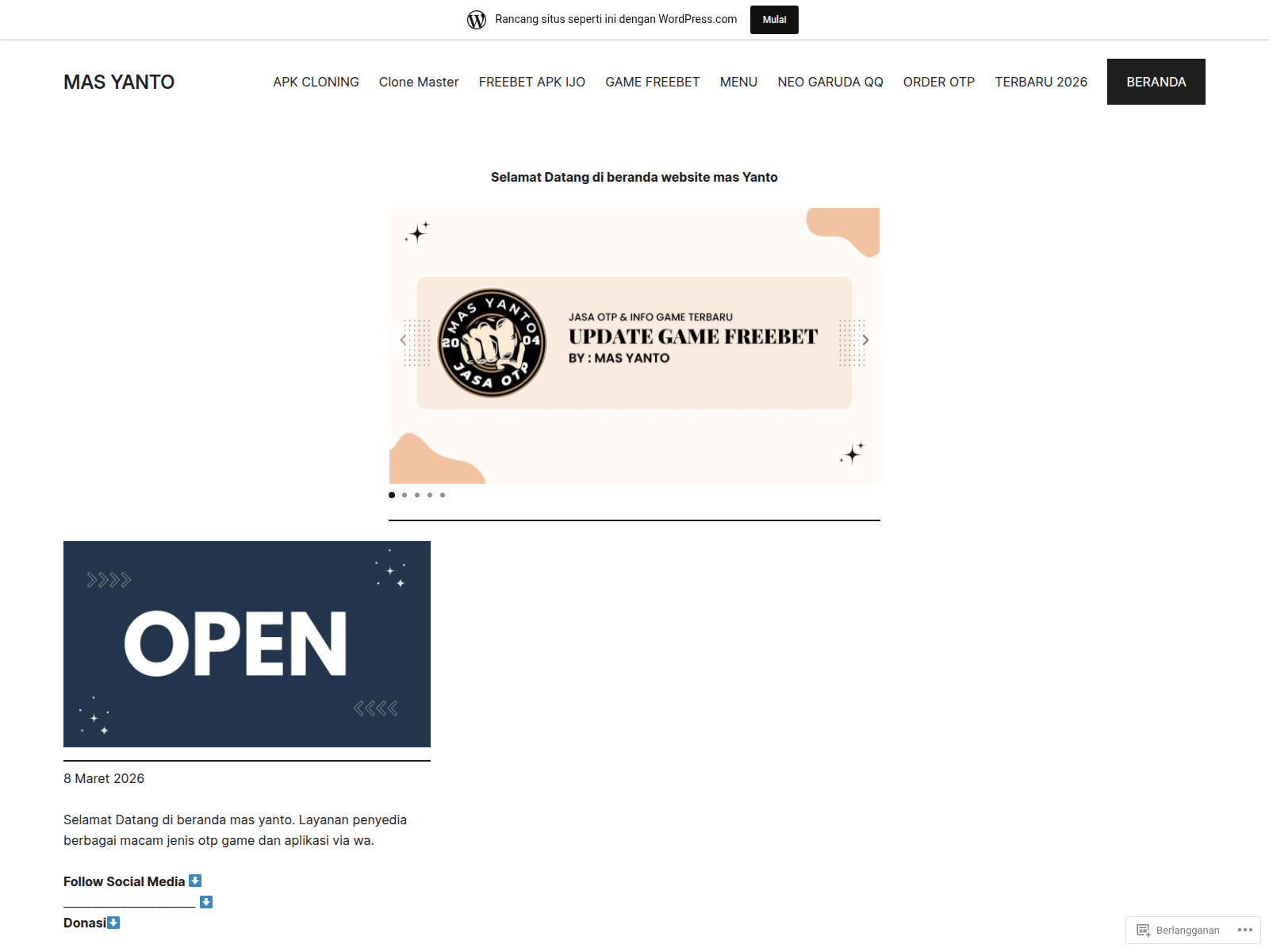 Forensic screenshot of masyanto0.wordpress.com