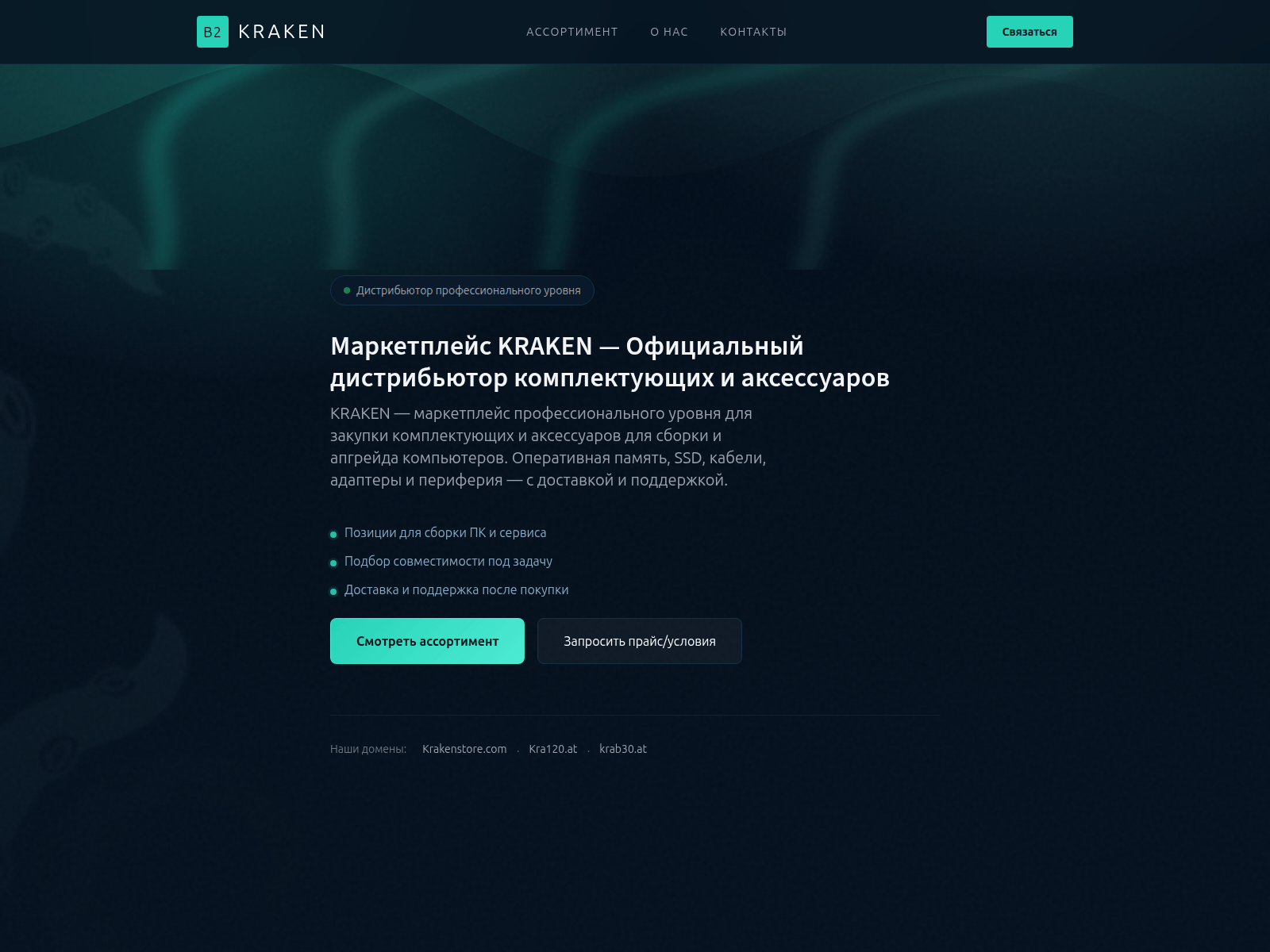 Screenshot of krakenstor.com