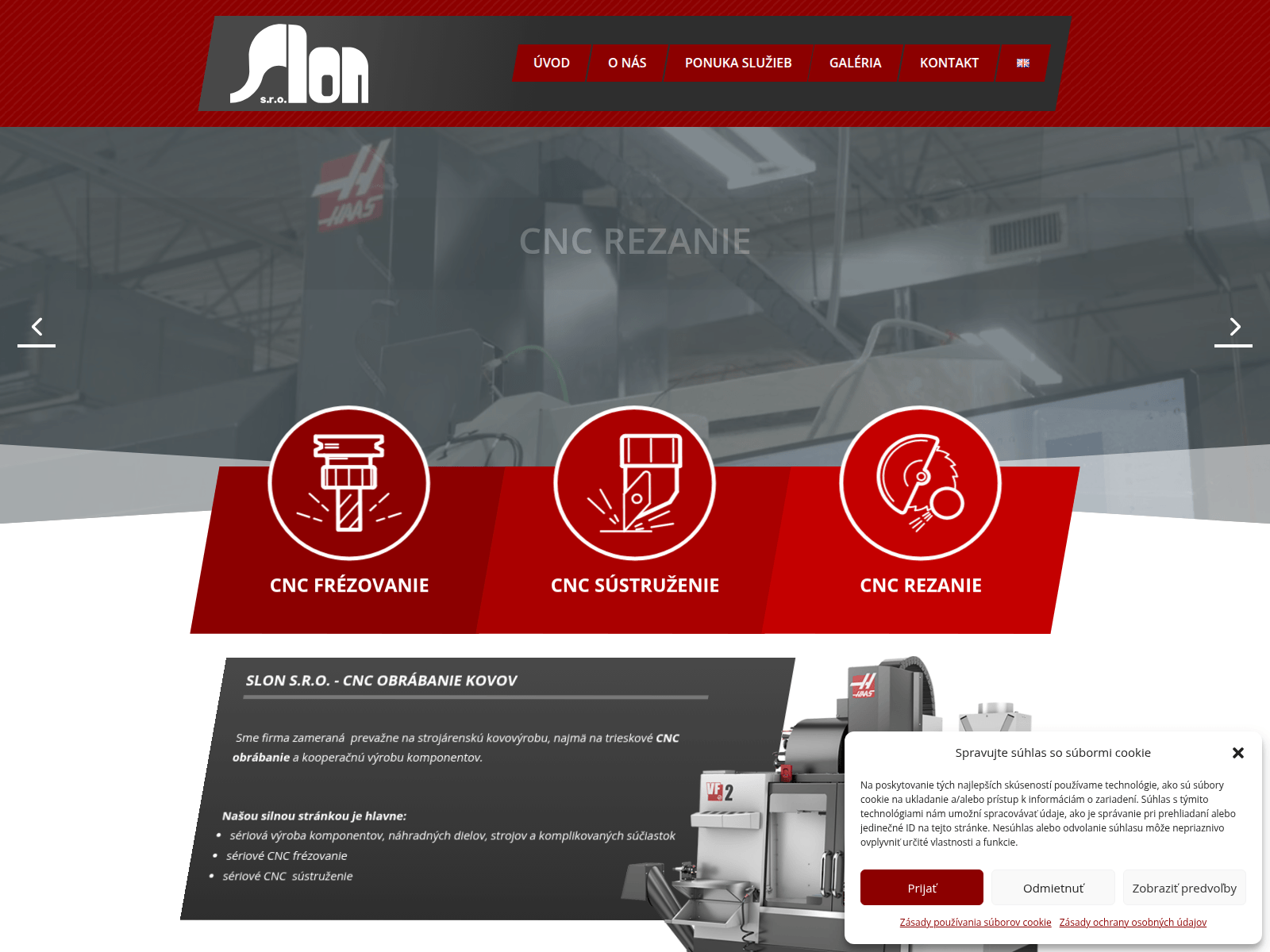 Screenshot of slon-cnc.sk